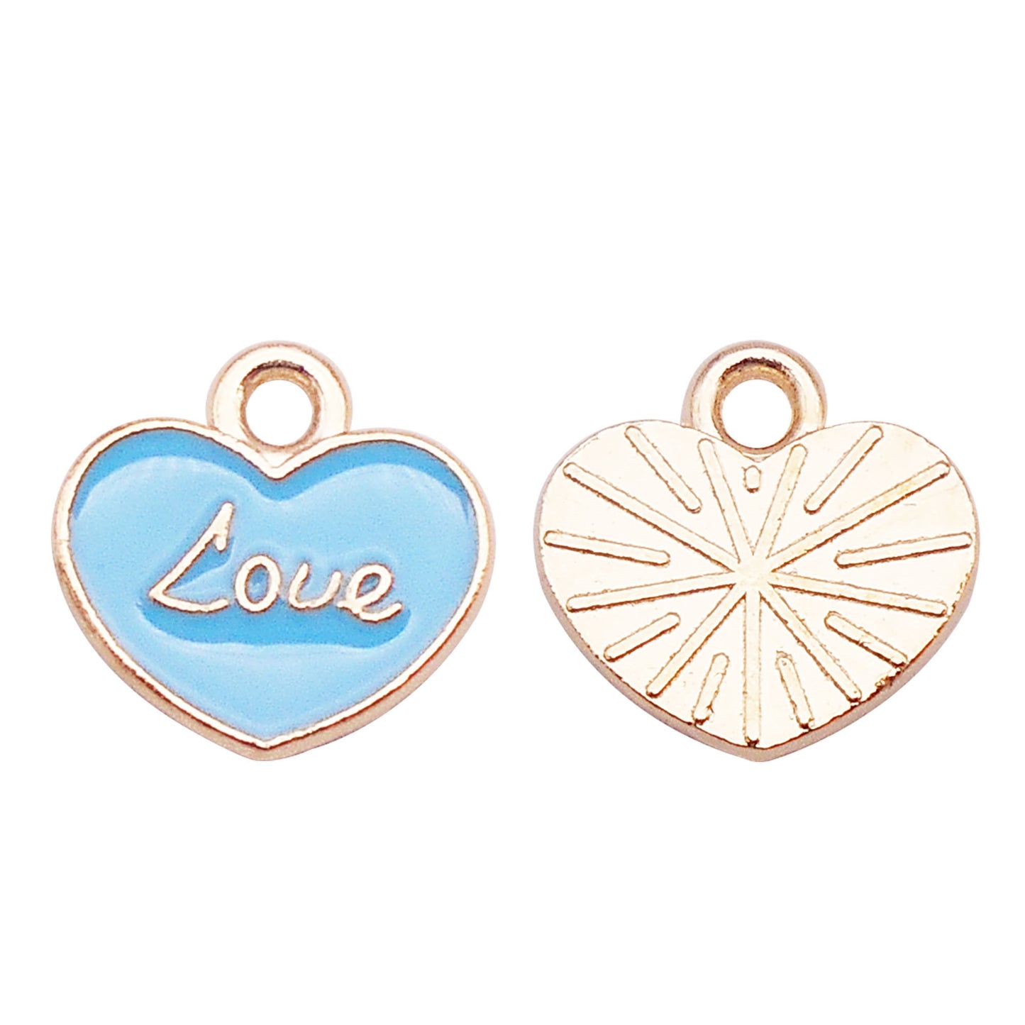 12Pcs Minimalist Heart Charm Enamel Alloy Pendant for Jewelry Necklace Earrings Making DIY Crafts Decor 9x9mm
