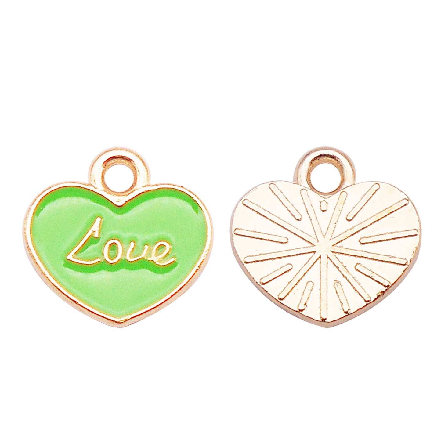 12Pcs Minimalist Heart Charm Enamel Alloy Pendant for Jewelry Necklace Earrings Making DIY Crafts Decor 9x9mm