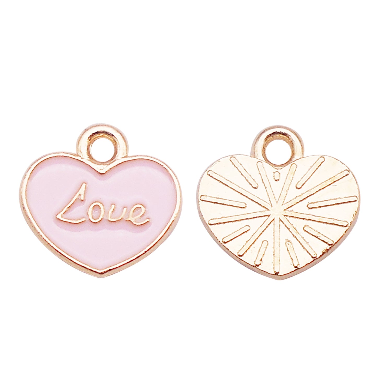 12Pcs Minimalist Heart Charm Enamel Alloy Pendant for Jewelry Necklace Earrings Making DIY Crafts Decor 9x9mm