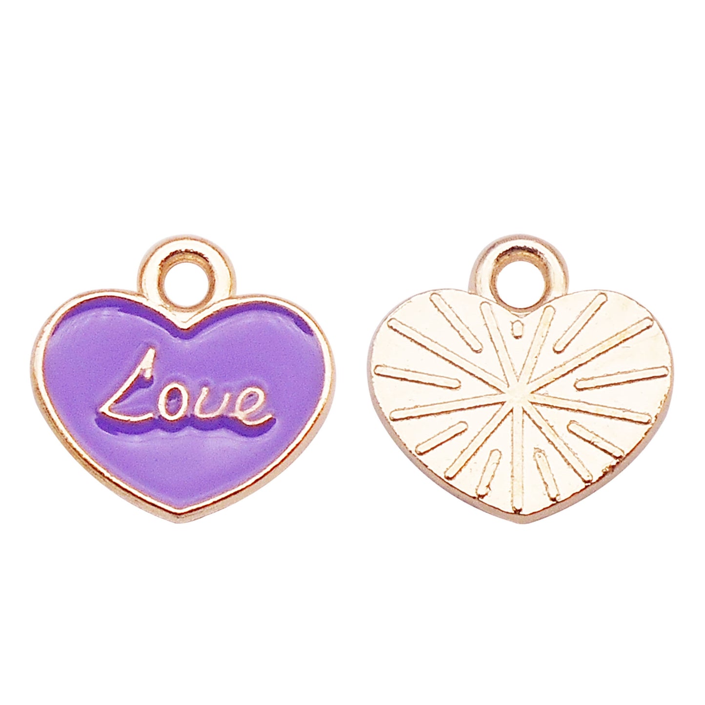 12Pcs Minimalist Heart Charm Enamel Alloy Pendant for Jewelry Necklace Earrings Making DIY Crafts Decor 9x9mm