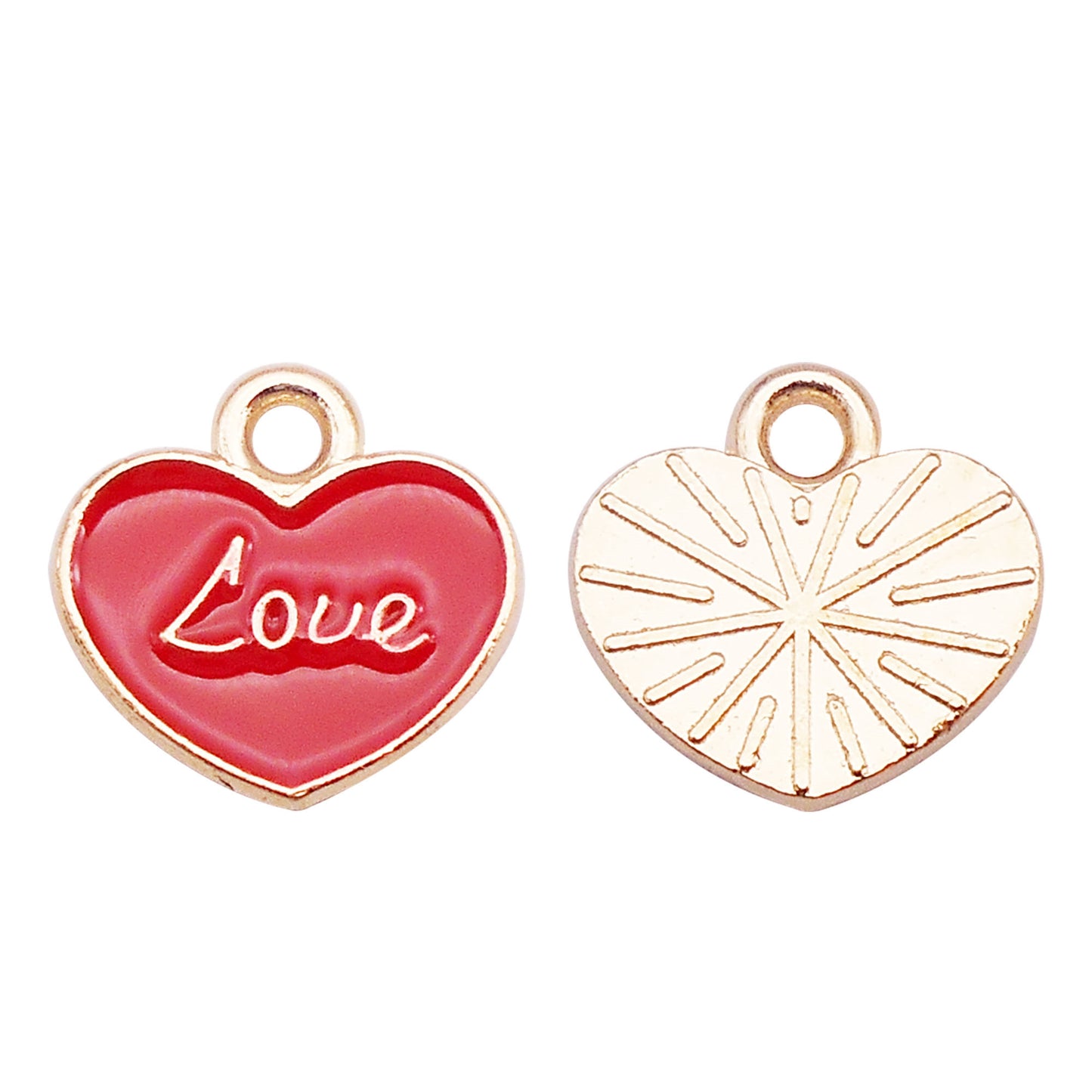 12Pcs Minimalist Heart Charm Enamel Alloy Pendant for Jewelry Necklace Earrings Making DIY Crafts Decor 9x9mm