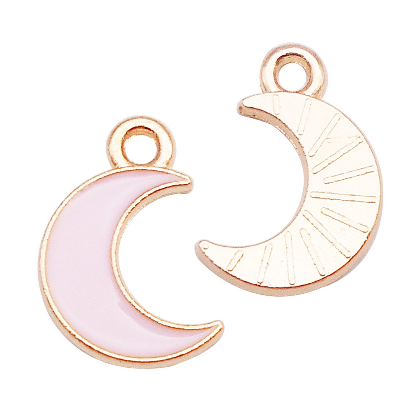 12Pcs Gold Edge Enamel New Moon Charm 15x10mm Alloy Crescent Pendant DIY Jewelry Accessory for Necklace Bracelet Earrings Making Crafts Decor