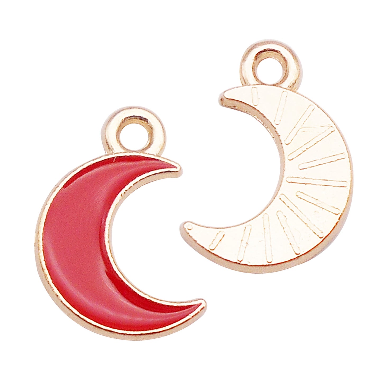 12Pcs Gold Edge Enamel New Moon Charm 15x10mm Alloy Crescent Pendant DIY Jewelry Accessory for Necklace Bracelet Earrings Making Crafts Decor