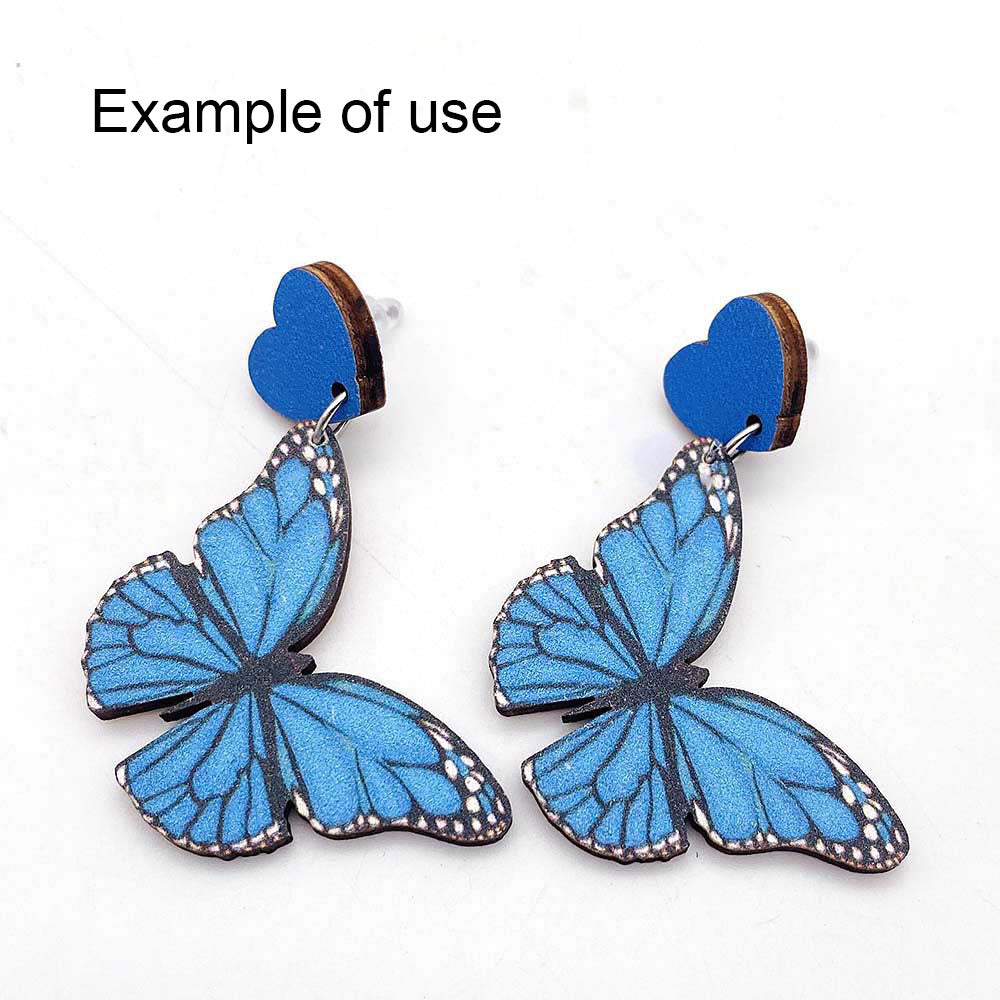 2Pcs Blue Butterfly Charms 30x45mm Wood Butterfly Pendants for DIY Jewelry Making Necklace Bracelet Earrings Decor Crafts Decor