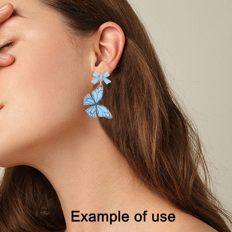 2Pcs Blue Butterfly Charms 30x45mm Wood Butterfly Pendants for DIY Jewelry Making Necklace Bracelet Earrings Decor Crafts Decor