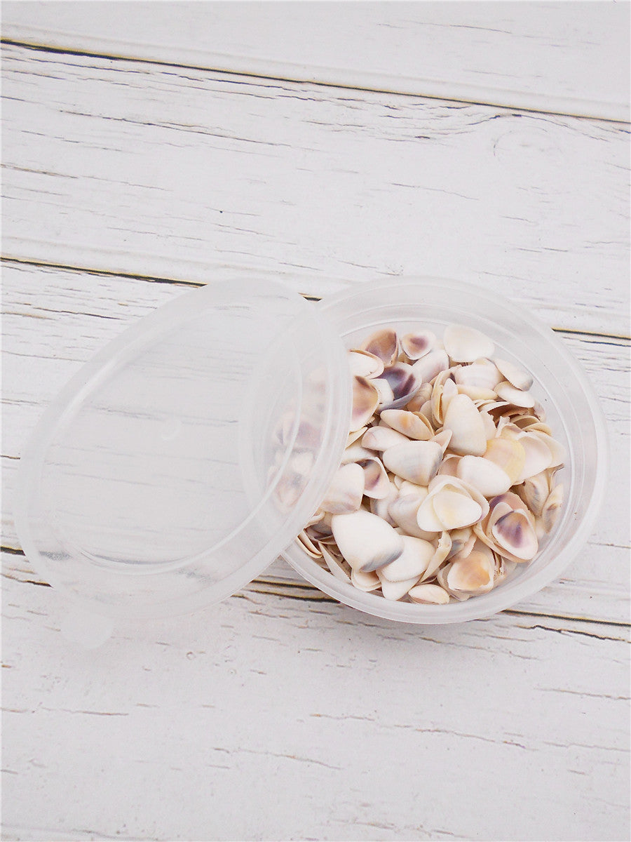 30g One Box of White Conch Shell Tiny Natural Clam Scallop Shells for Beach Wedding & Ocean Party Decor, DIY Crafts Supplies, Home & Aquarium & Fish Tank Decor
