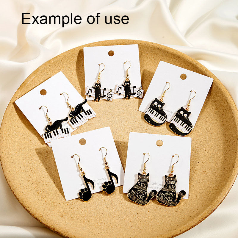 6Pcs Enamel Cat&Piano Charm Metal Cat Paw Music Note Pendant for Jewelry Making, DIY Crafts Supplies, Necklace & Earrings Decor
