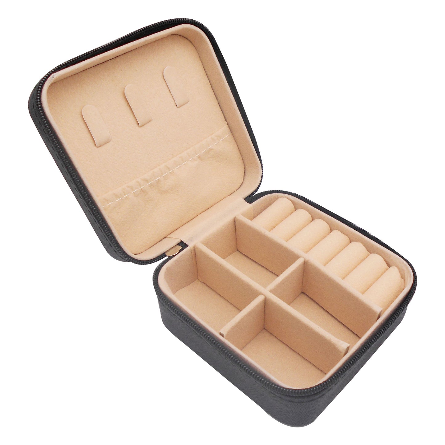 1 Piece Single Layer Jewelry Box Ladies Travel Jewelry Case Earrings Rings Organizer Box with Compartments Classic Portable Storage Box