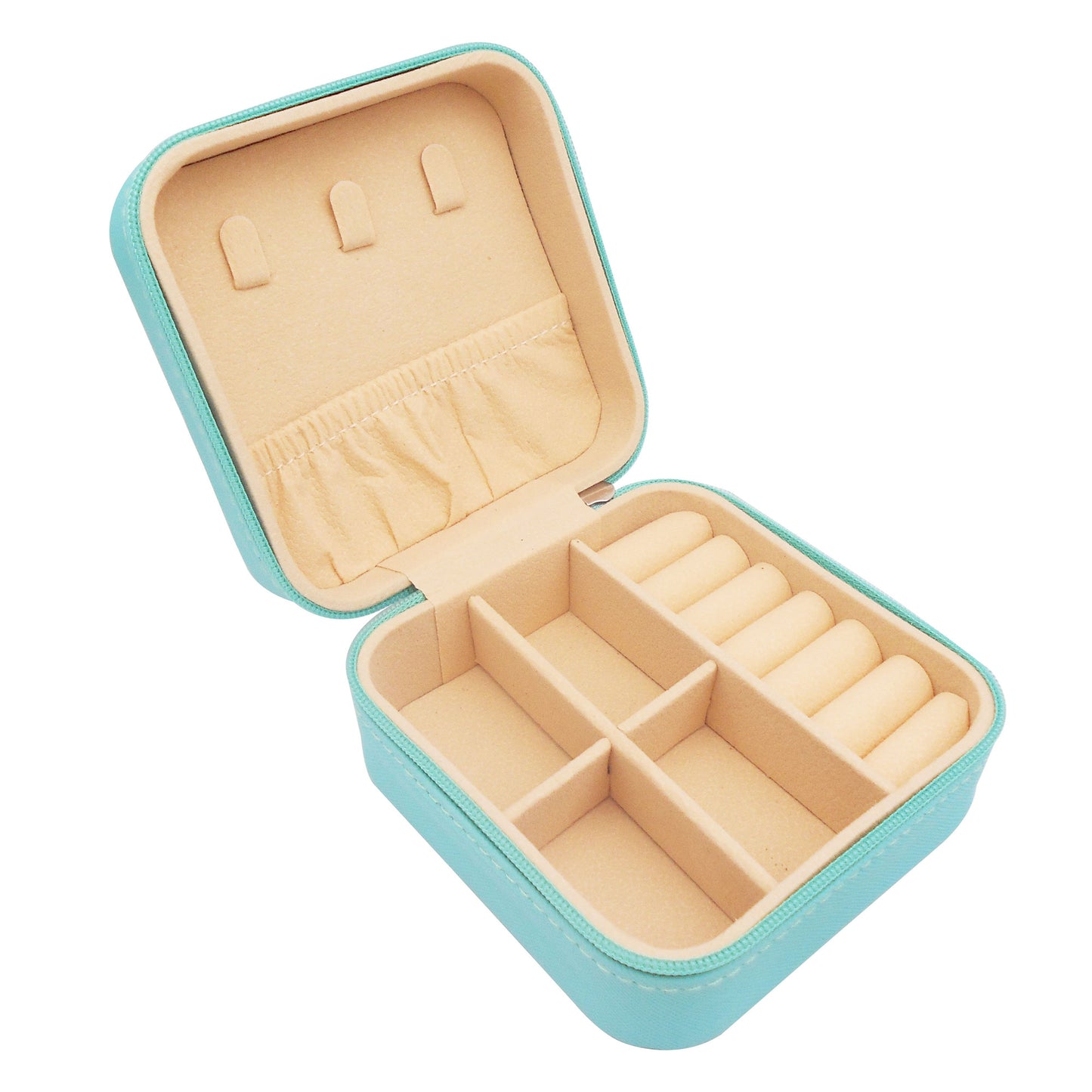 1 Piece Single Layer Jewelry Box Ladies Travel Jewelry Case Earrings Rings Organizer Box with Compartments Classic Portable Storage Box