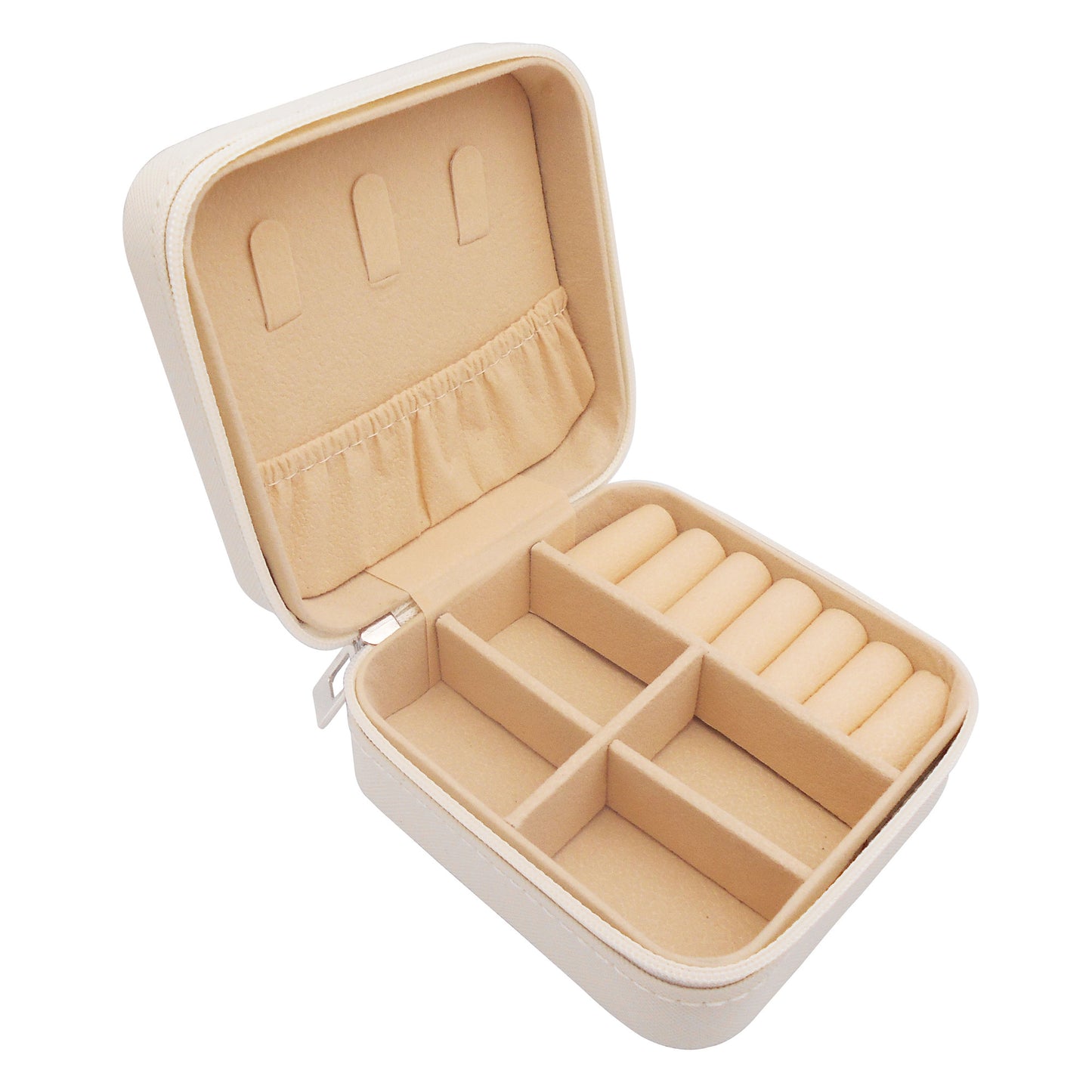 1 Piece Single Layer Jewelry Box Ladies Travel Jewelry Case Earrings Rings Organizer Box with Compartments Classic Portable Storage Box