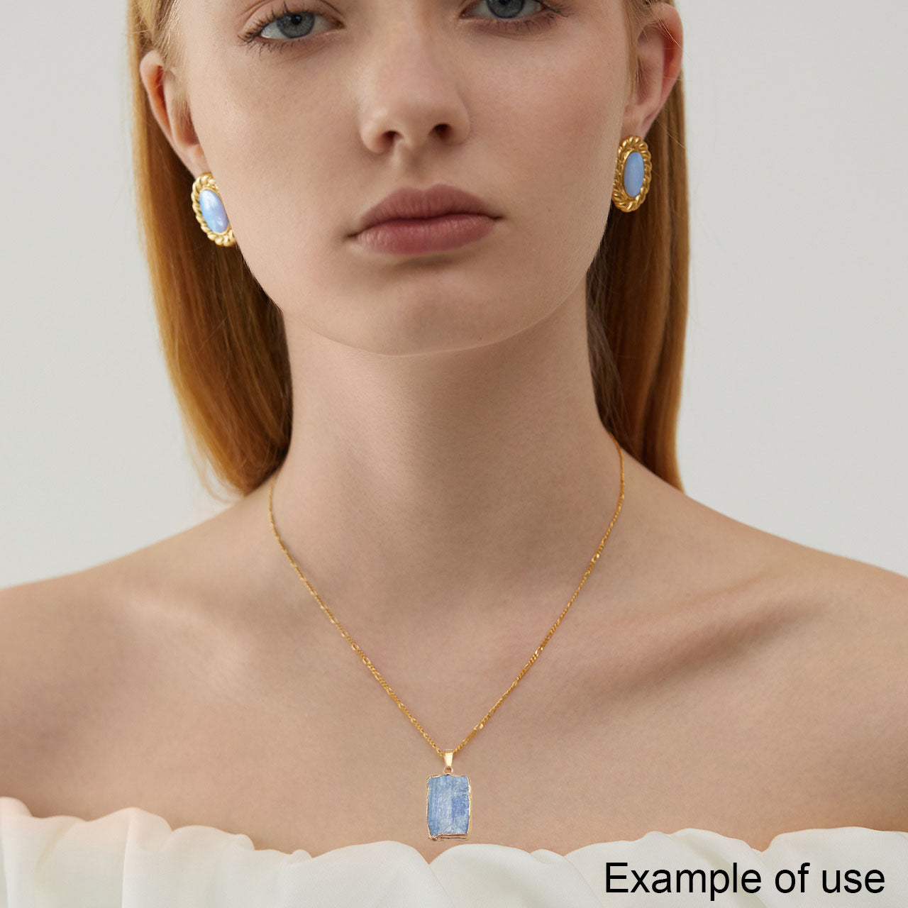 1 Piece Natural Blue Kyanite Stone Charm Gold Plated Irregular Raw Stone Pendant for Necklace Bracelet Making, Jewelry Crafts Decor
