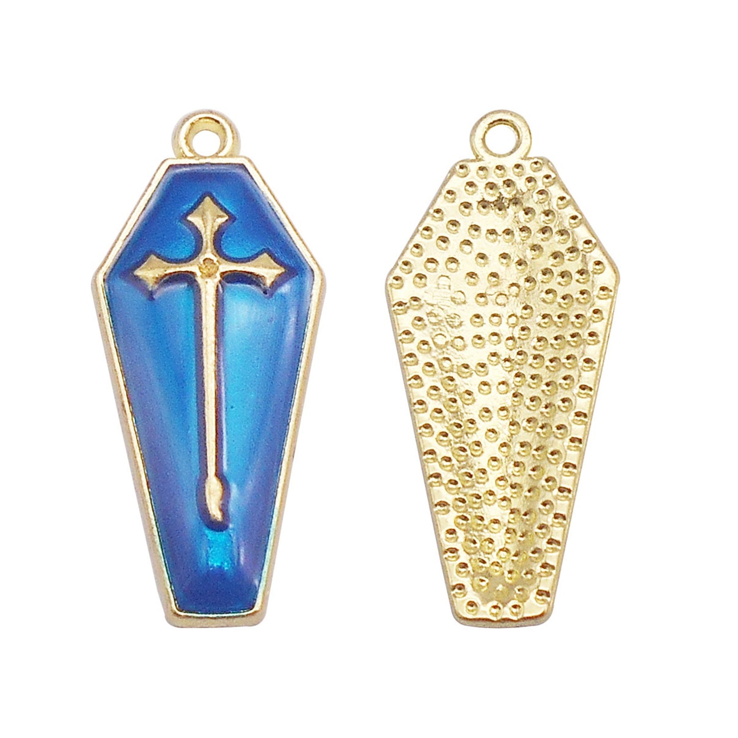 6Pcs Enamel Cross Coffin Charms 26x11mm Metal Halloween Pendants for DIY Jewelry Making, Necklace Earrings Decor, Crafts Supplies