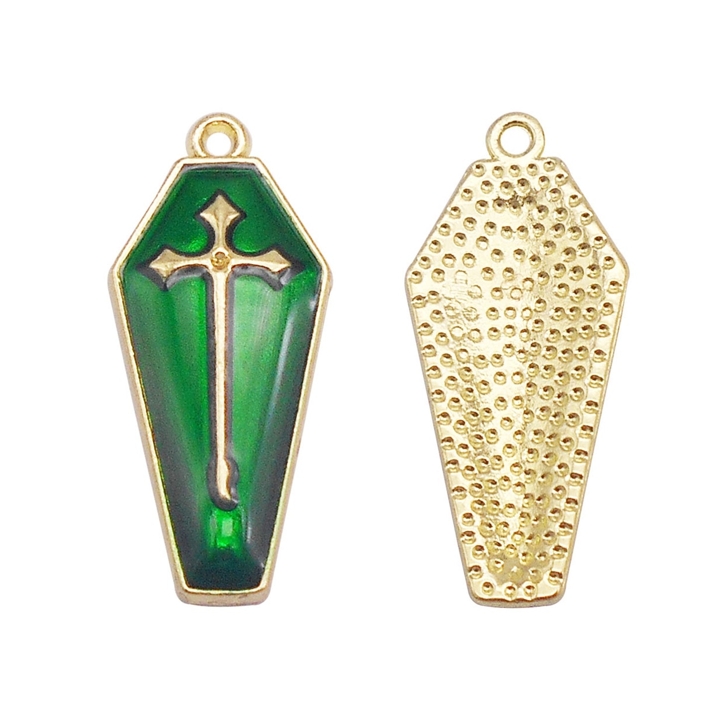 6Pcs Enamel Cross Coffin Charms 26x11mm Metal Halloween Pendants for DIY Jewelry Making, Necklace Earrings Decor, Crafts Supplies