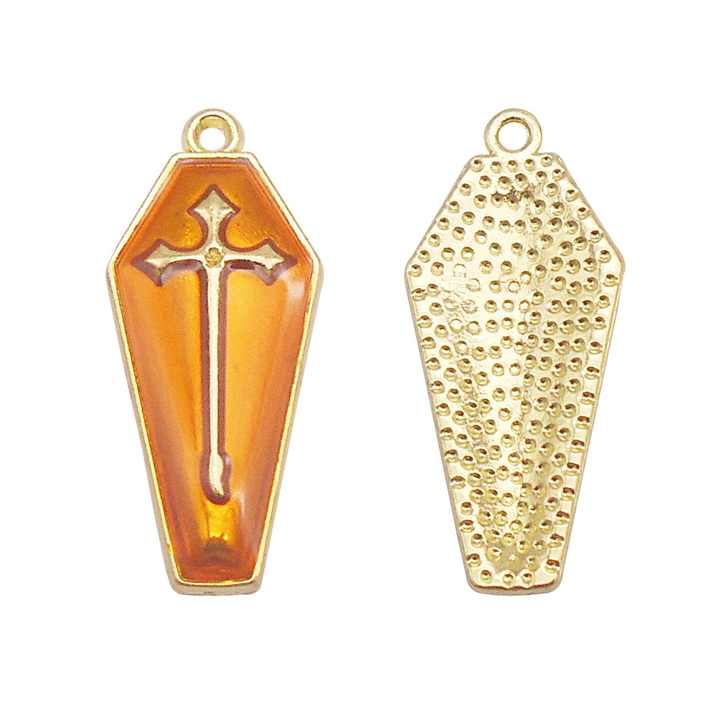 6Pcs Enamel Cross Coffin Charms 26x11mm Metal Halloween Pendants for DIY Jewelry Making, Necklace Earrings Decor, Crafts Supplies