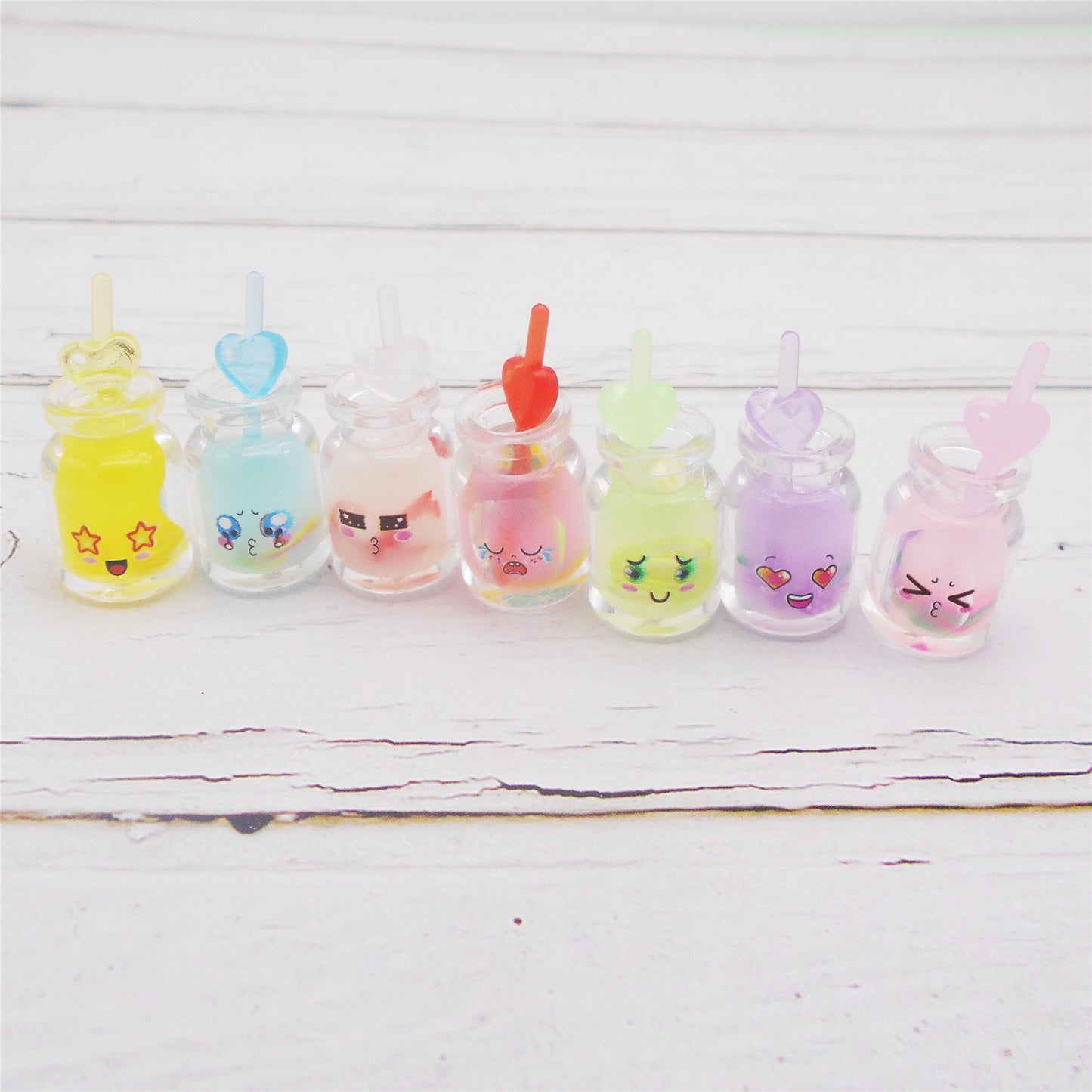 10Pcs 34x15mm Cute Emoji Mugs Charm Transparent Resin Simile Face Cup Dangle Pendant for Jewelry Making, Keychain Decor, DIY Crafts Supplies