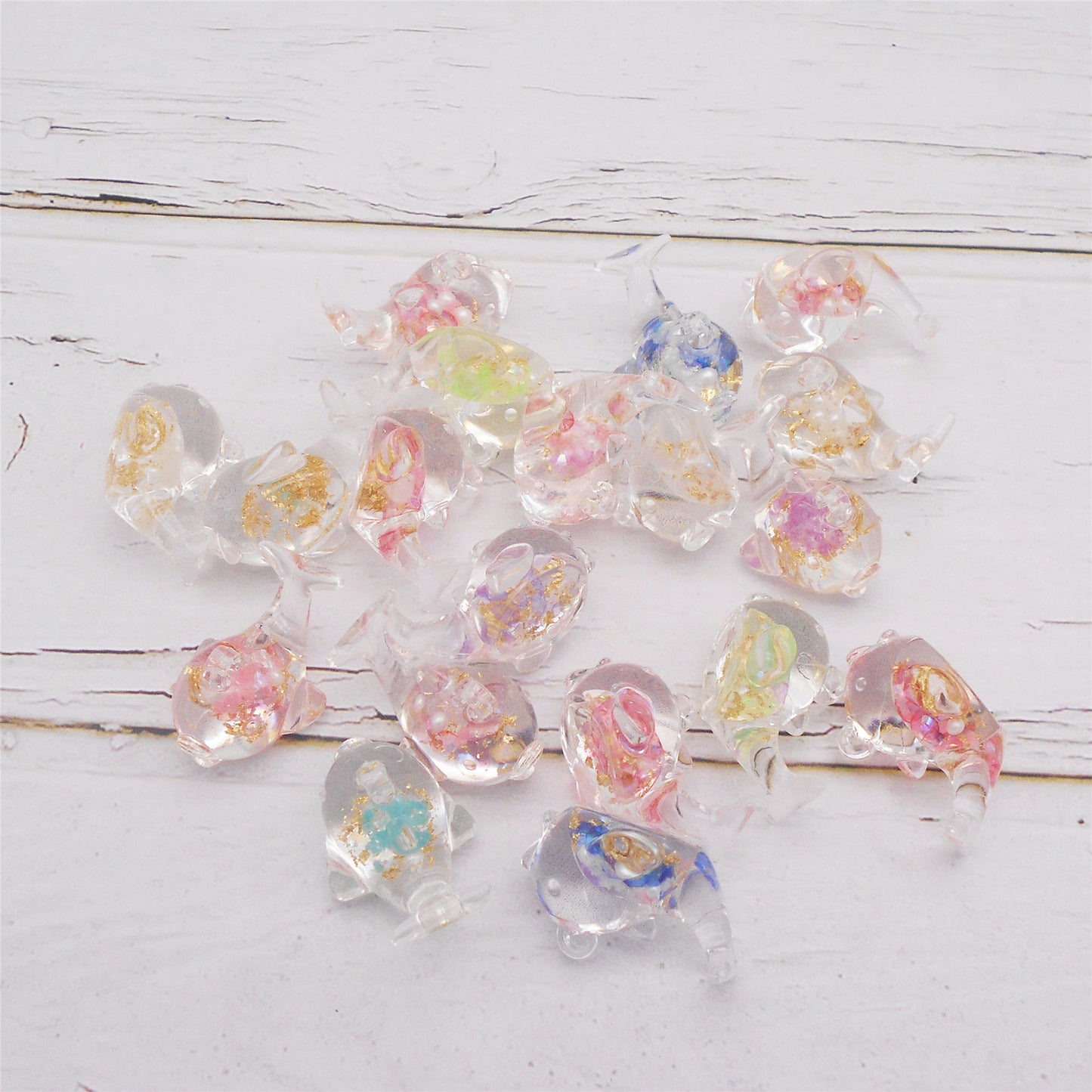 10Pcs Resin 3D Whale Charm with Gold Glitter Decoration 17x28mm Transparent Sea Animal Pendants for Necklace Earrings Making, DIY Jewelry Crafts Decor