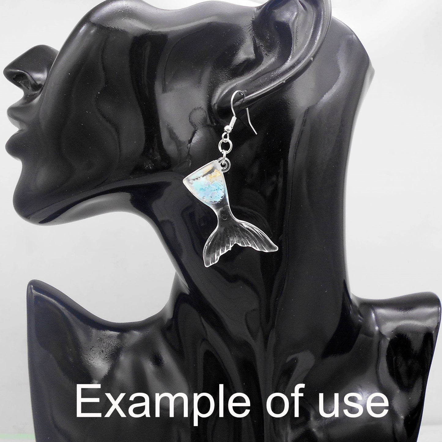 10Pcs 38x27mm Resin Ocean Mermaid Whale Tail Charms with Sparkling Star Decoration for Bracelet Pendant Necklace Earrings Making, DIY Crafts Decor