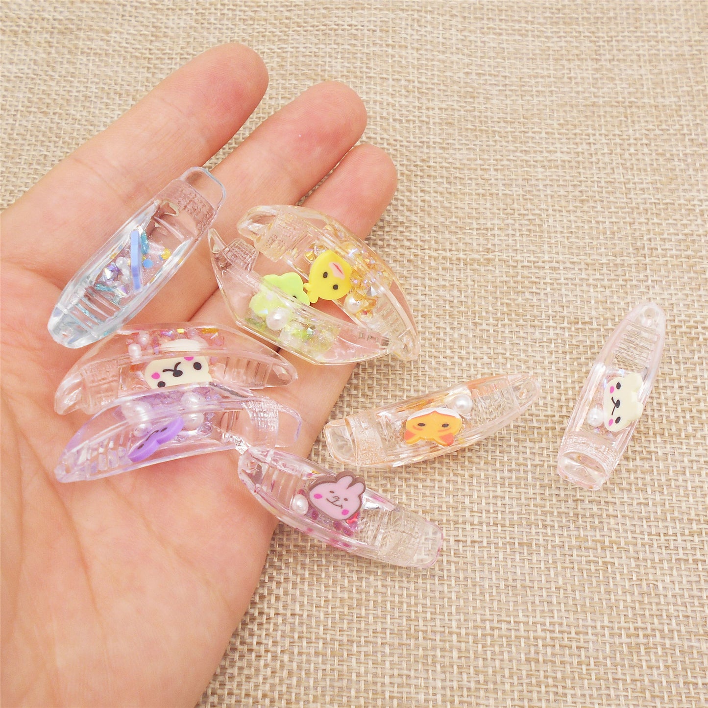 10pcs Cute Animal Boat Charm 14x41mm Transparent Resin Pendant DIY Accessories for Jewelry Necklace Bracelet Earrings Making, Crafts Phone Chain Decor