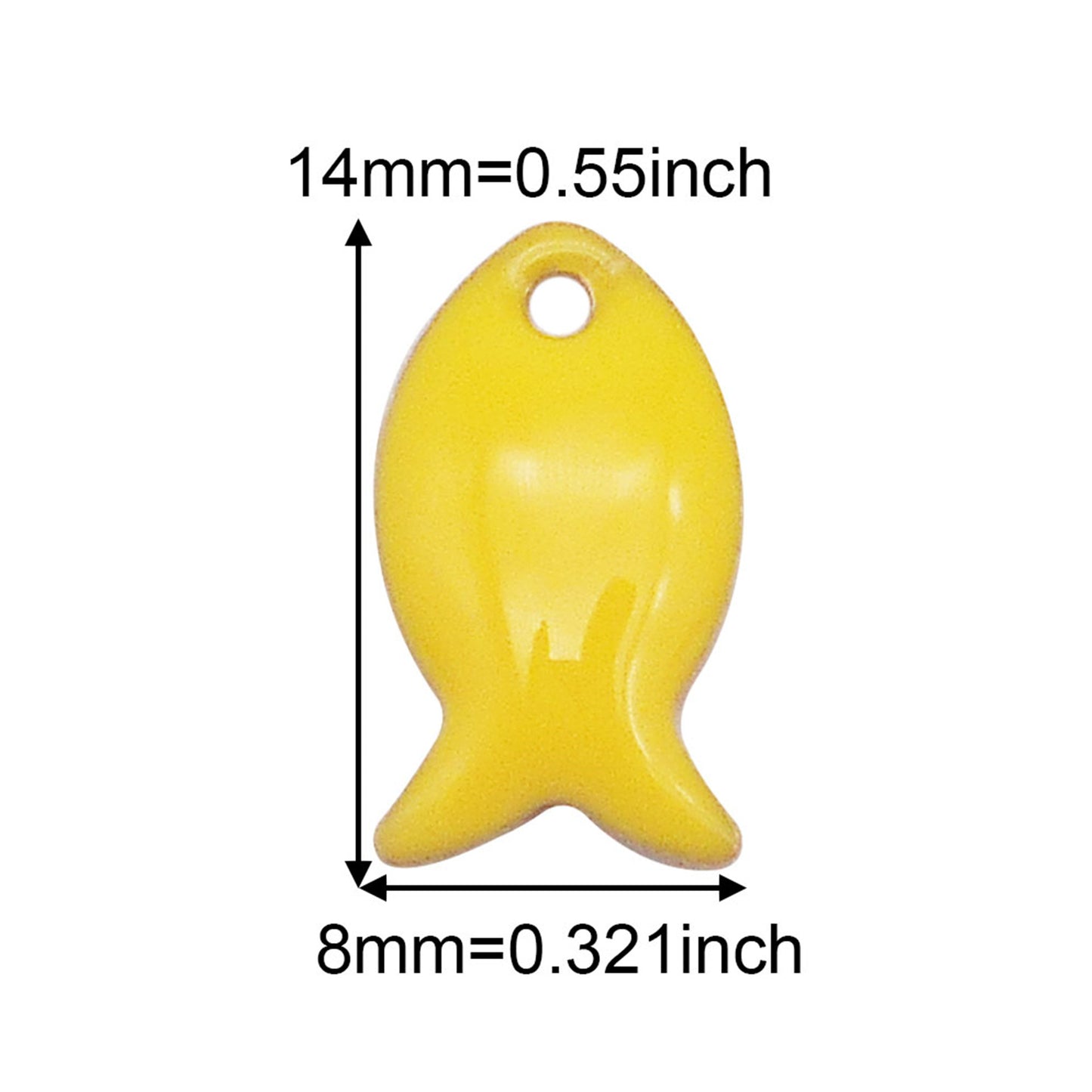 9Pcs Smooth Enamel Brass Fish Charms 14x8mm Double-Sided Sea Fish Pendants for DIY Crafts Supplies, Necklace Bracelet Earrings Dangle Decor, Minimalist Jewelry Charm