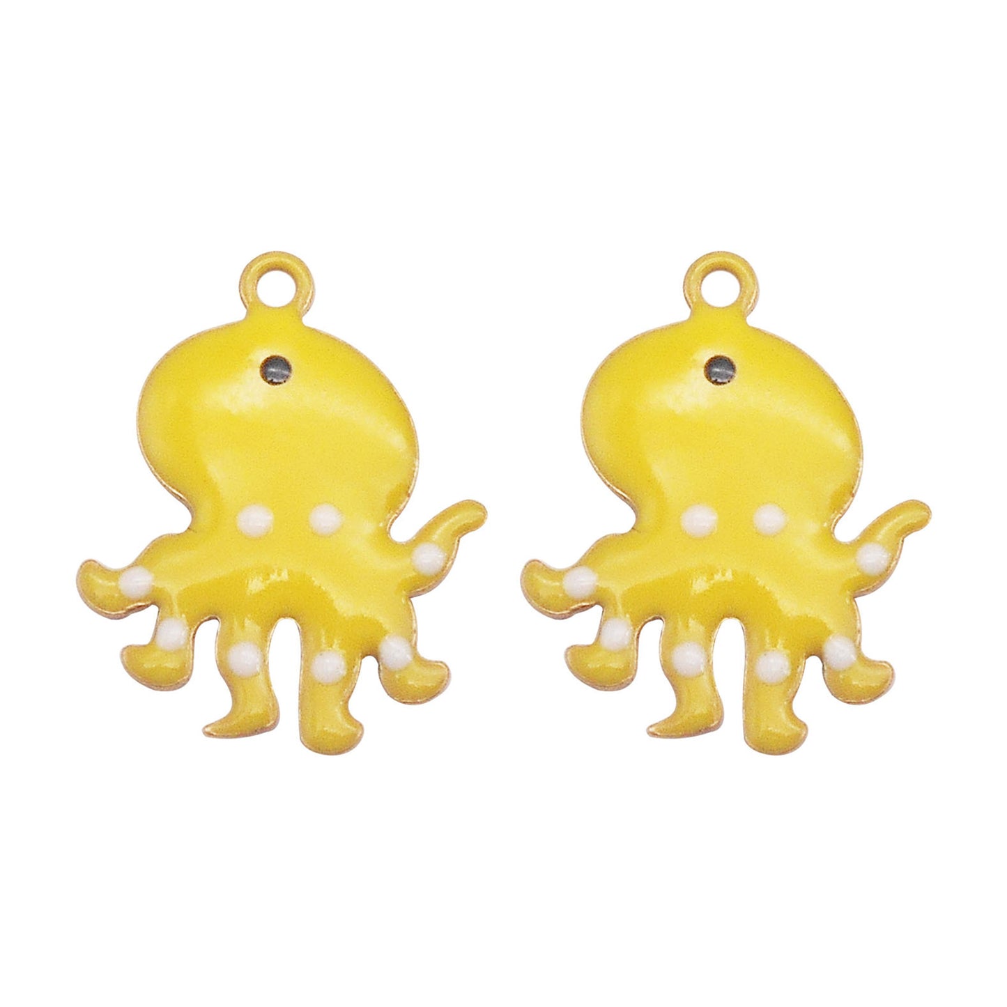 5Pcs Double-Sided Enamel Octopus Charms 14x11mm Brass Sea Creature Pendant for DIY Necklace Bracelet Earrings Jewelry Accessories, Crafts Decor