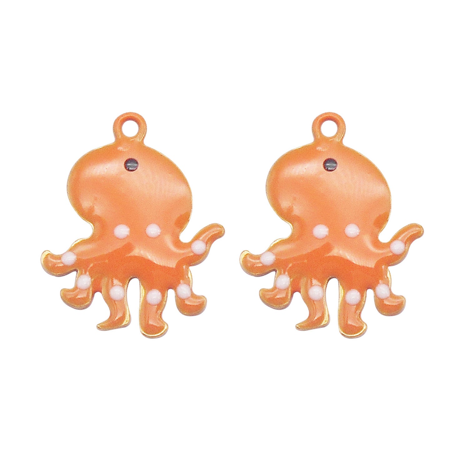 5Pcs Double-Sided Enamel Octopus Charms 14x11mm Brass Sea Creature Pendant for DIY Necklace Bracelet Earrings Jewelry Accessories, Crafts Decor