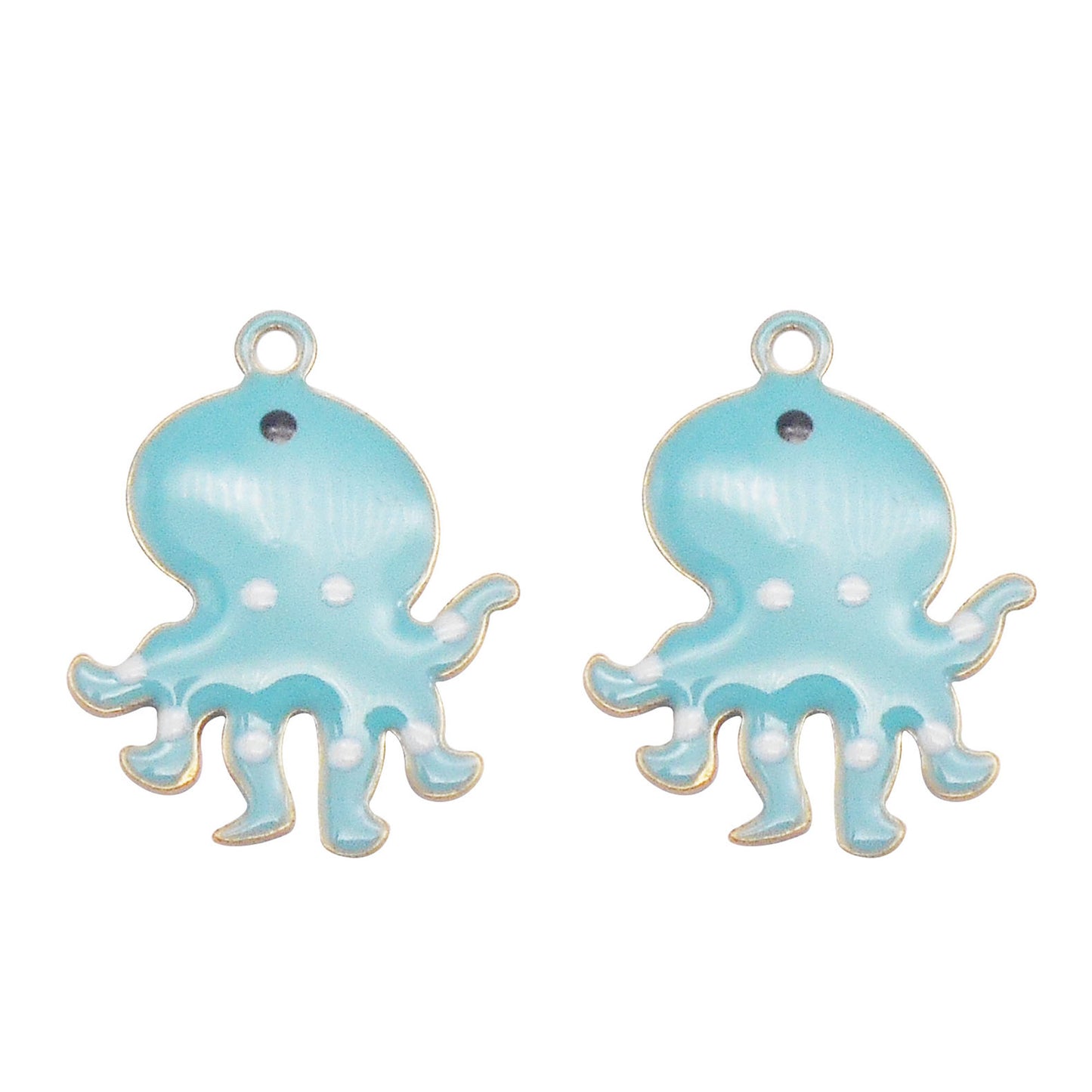5Pcs Double-Sided Enamel Octopus Charms 14x11mm Brass Sea Creature Pendant for DIY Necklace Bracelet Earrings Jewelry Accessories, Crafts Decor