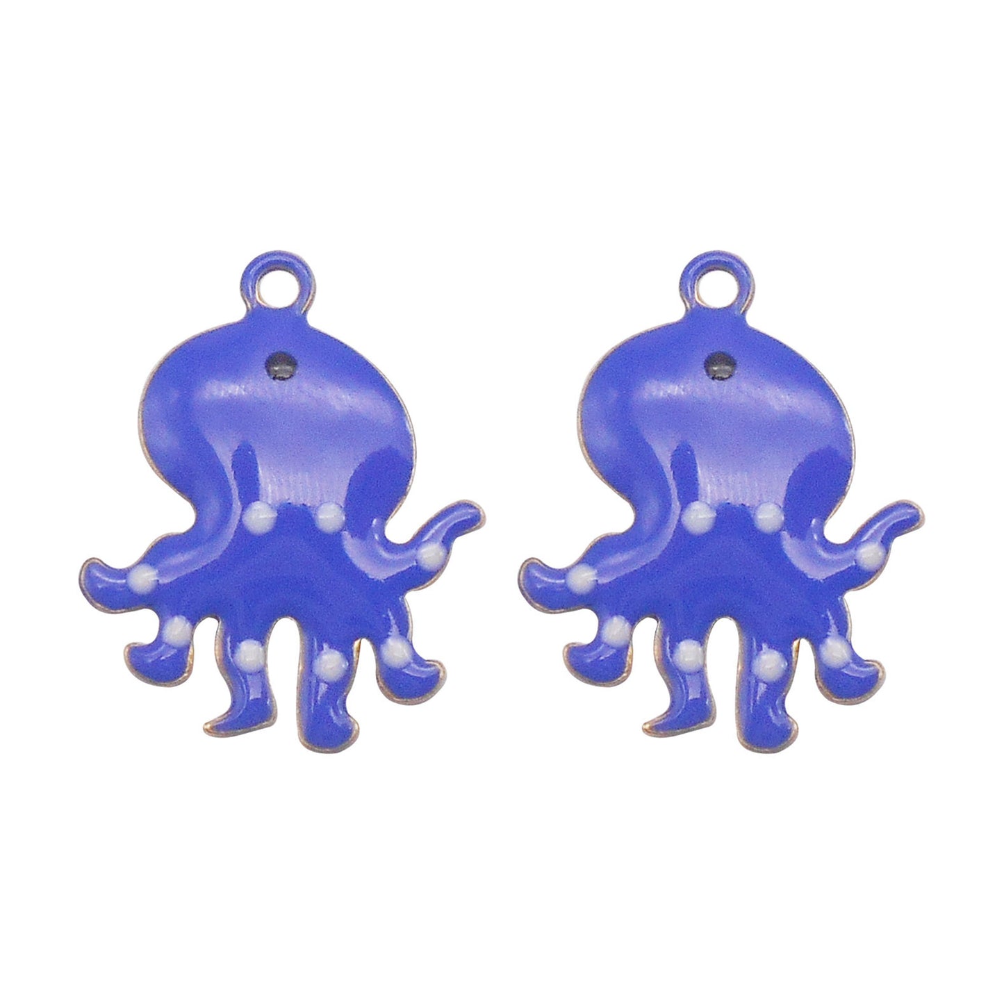 5Pcs Double-Sided Enamel Octopus Charms 14x11mm Brass Sea Creature Pendant for DIY Necklace Bracelet Earrings Jewelry Accessories, Crafts Decor
