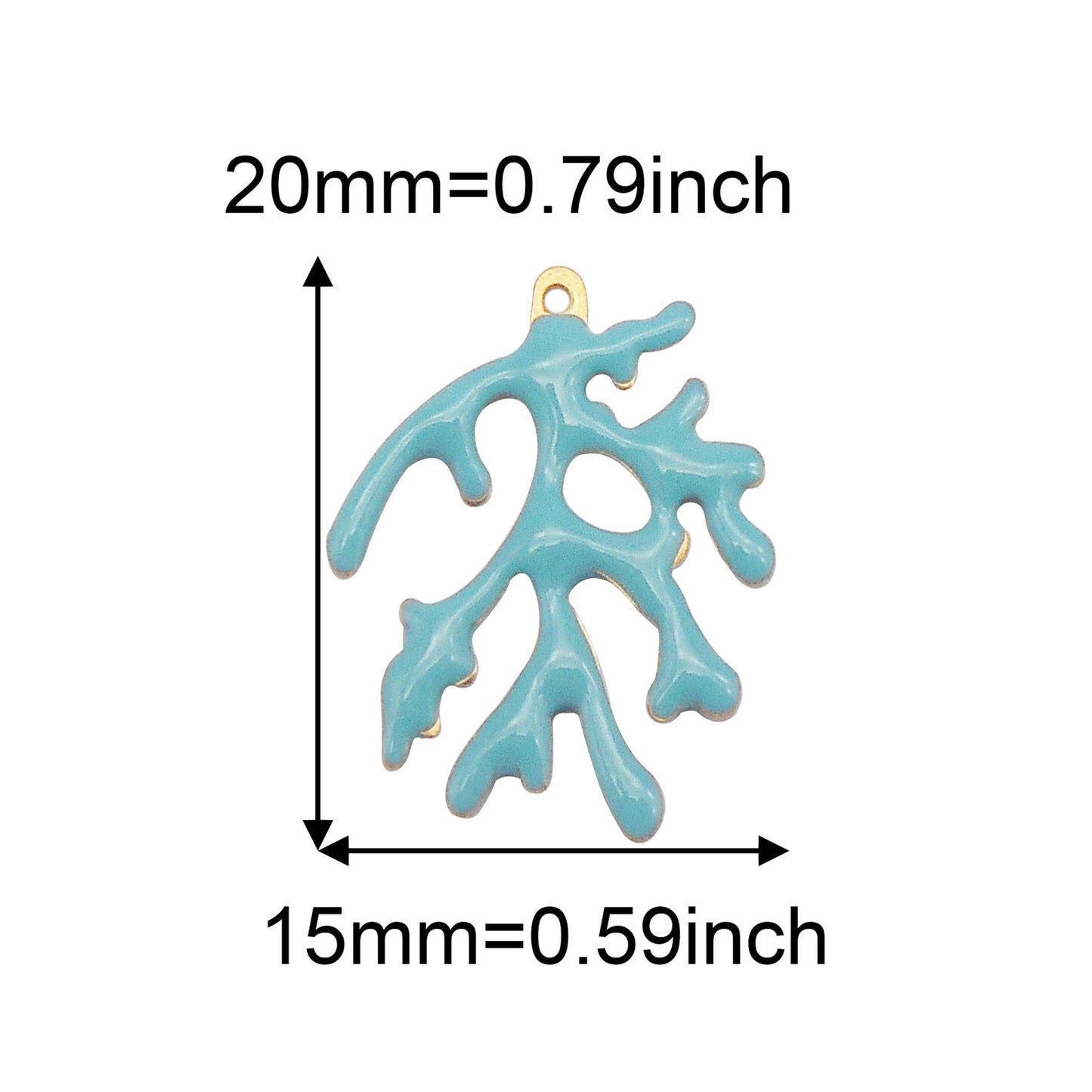 4Pcs 20x15mm Imitation Coral Charms Brass Enamel Coral Branch Shape Pendant DIY Jewelry Accessories for Necklace Bracelet Earrings Making