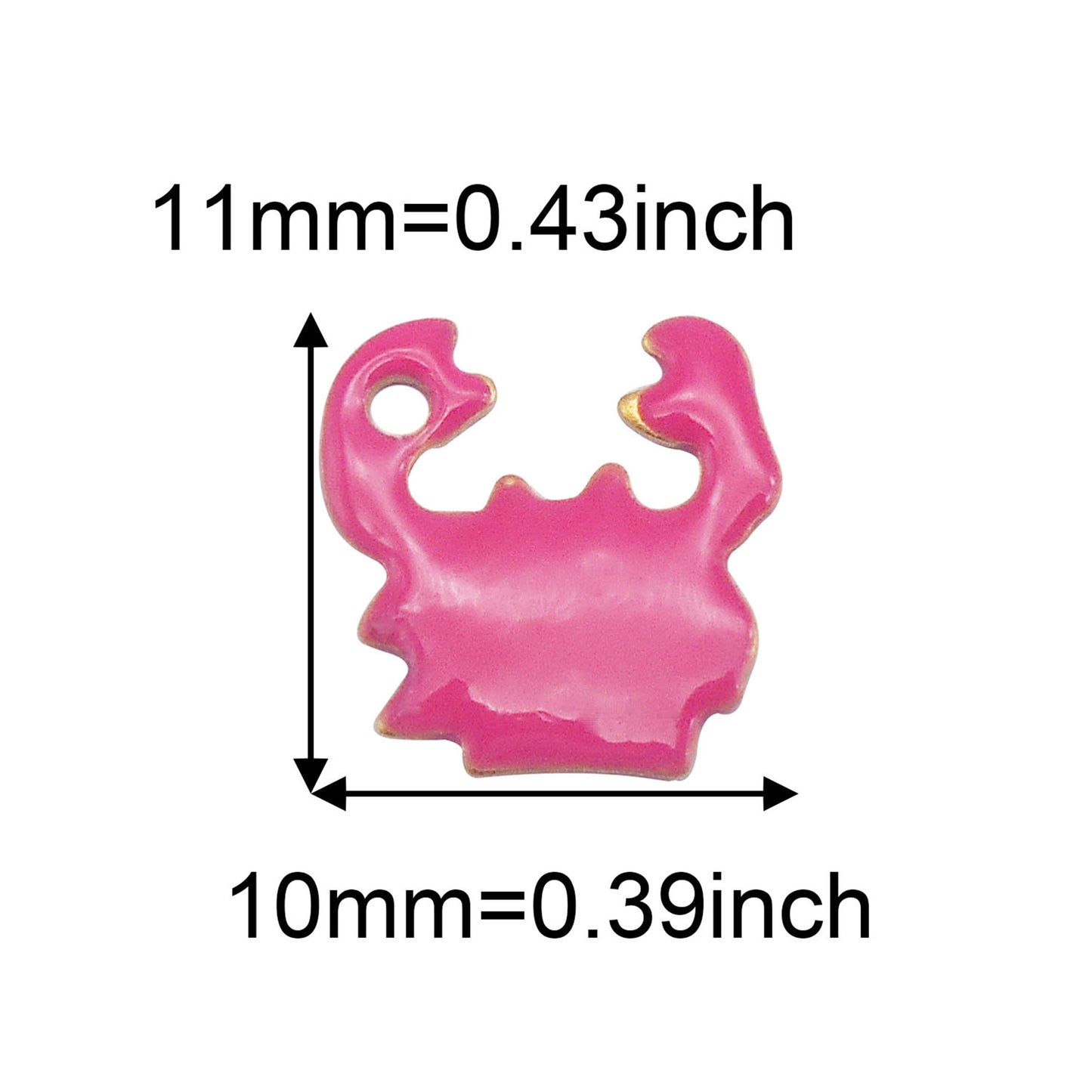 5Pcs Brass Enamel Crab Charms 11x10mm Double-Sided Design Sea Crab Pendant for Jewelry Making, DIY Crafts Decor