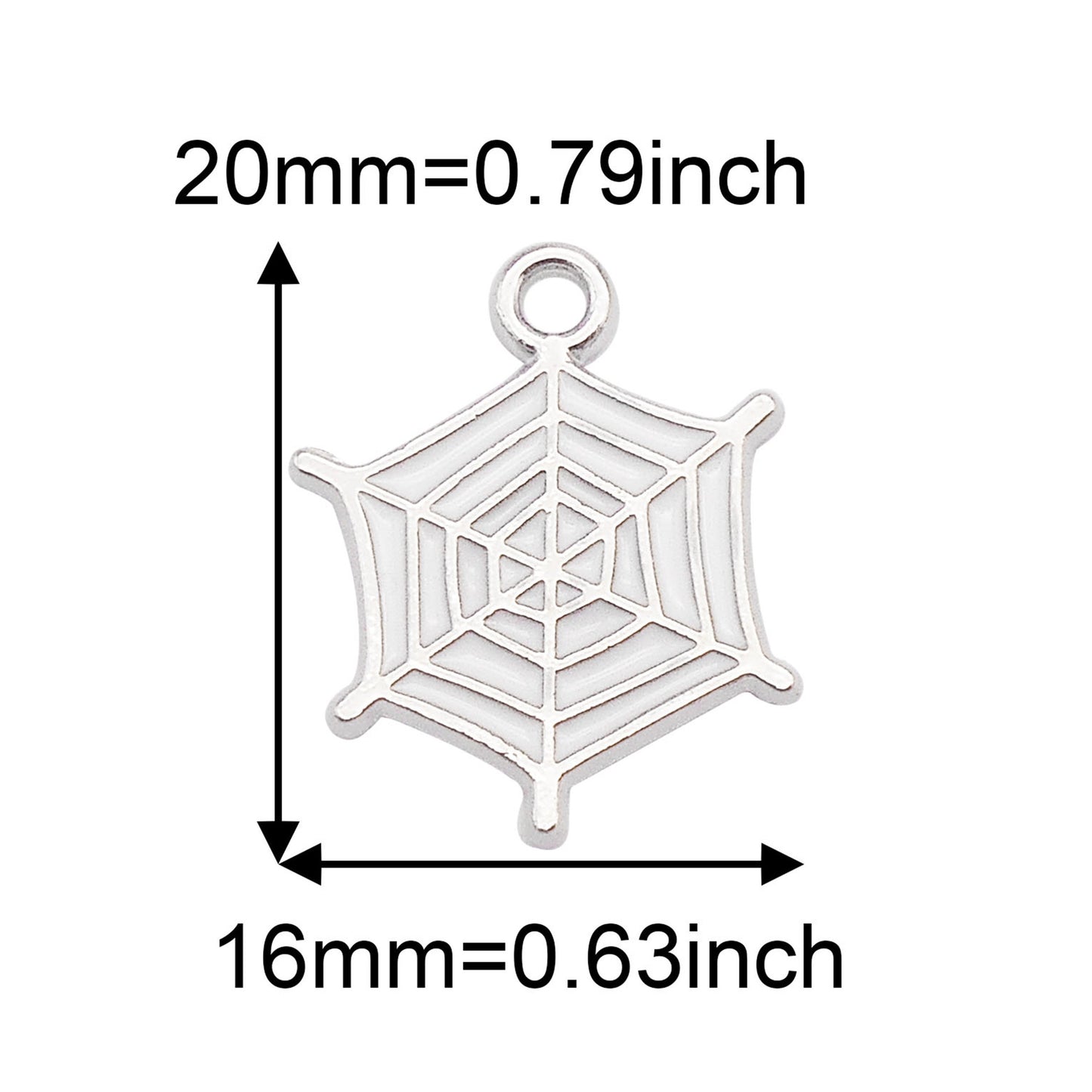 7pcs Alloy Enamel Spider Web Charms 20x16mm Halloween Cobweb Pendant for Jewelry Necklace Bracelet Making, DIY Crafts Keychain Phone Chain Decor