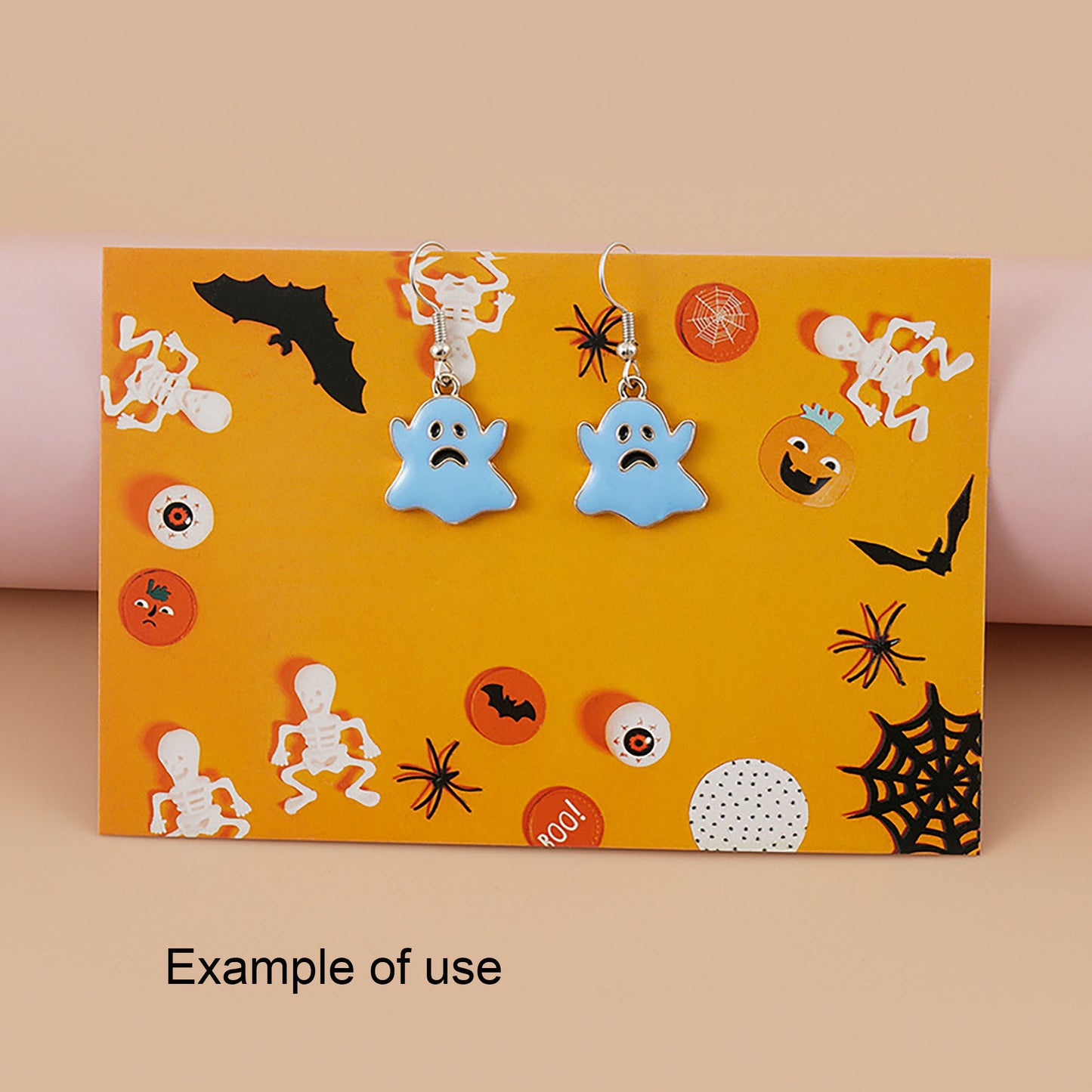 6Pcs Cute Halloween Boo Ghost Charms 20x18mm Alloy Enamel Ghost Pendant DIY Jewelry Accessories for Necklace Earrings Bracelet Making Key Ring Dangle Decor