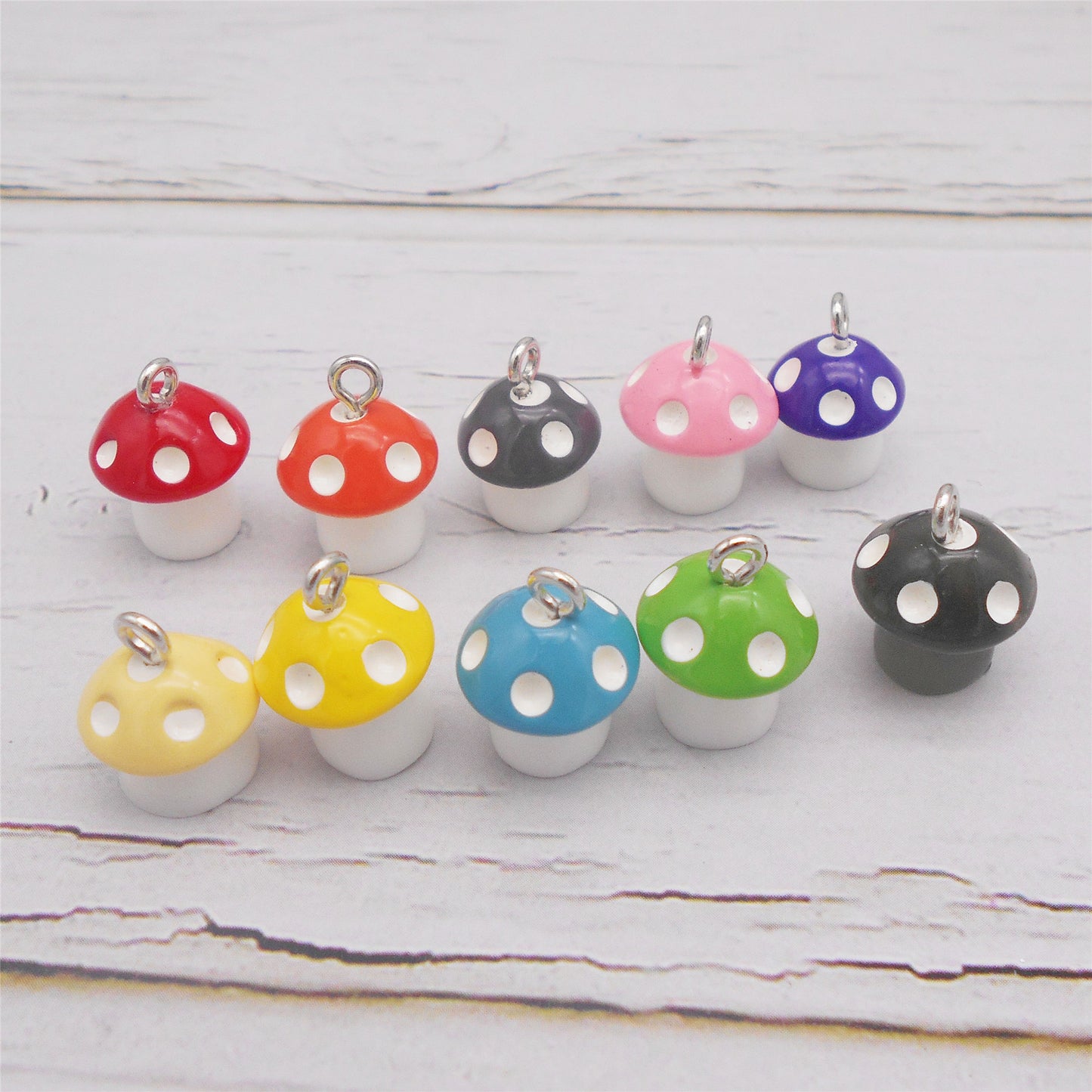 20pcs 3D Mushroom Charms 17x12mm Resin Pendant for Jewelry Earrings Making, DIY Crafts Supplies, Phone Chain Key Chain Decor