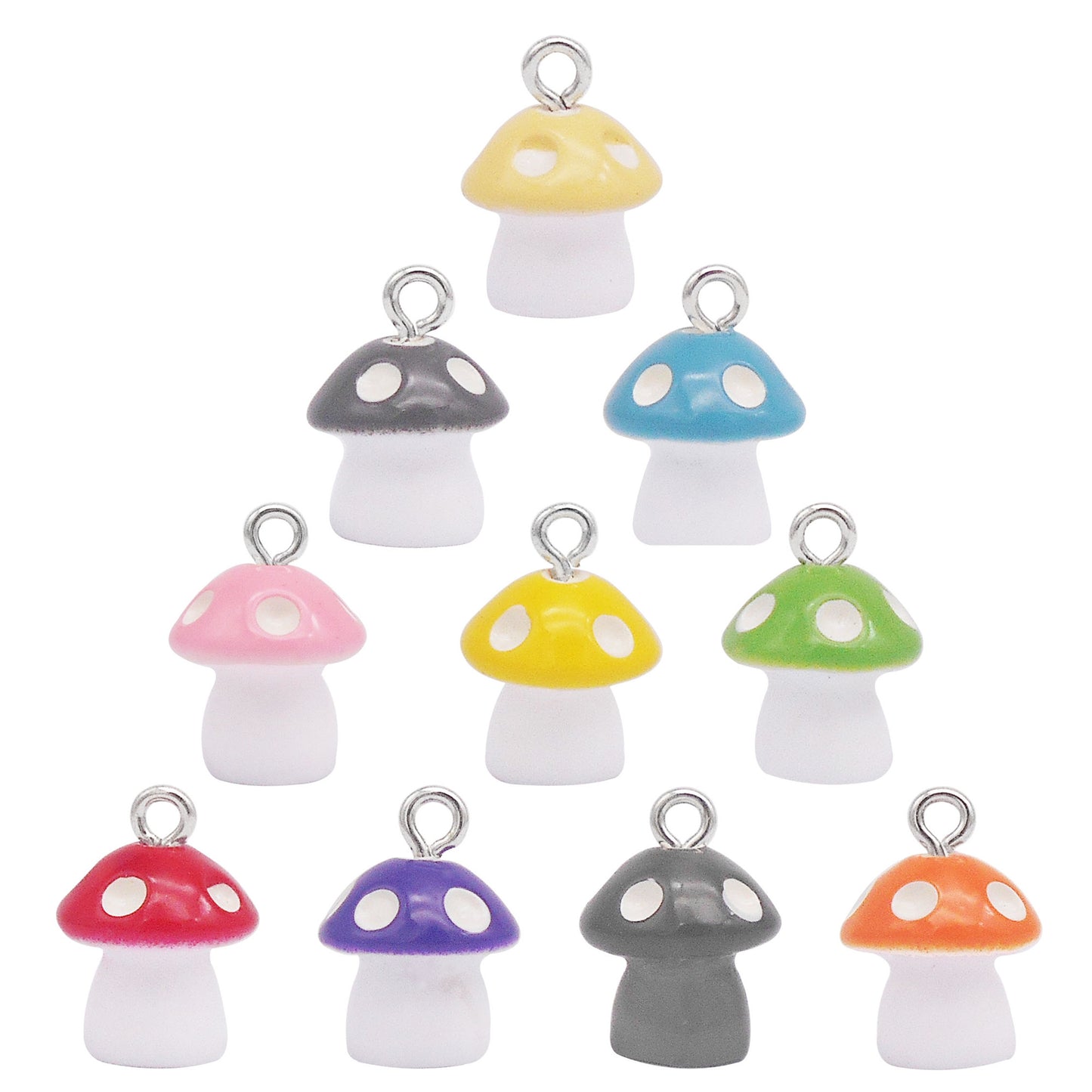 20pcs 3D Mushroom Charms 17x12mm Resin Pendant for Jewelry Earrings Making, DIY Crafts Supplies, Phone Chain Key Chain Decor