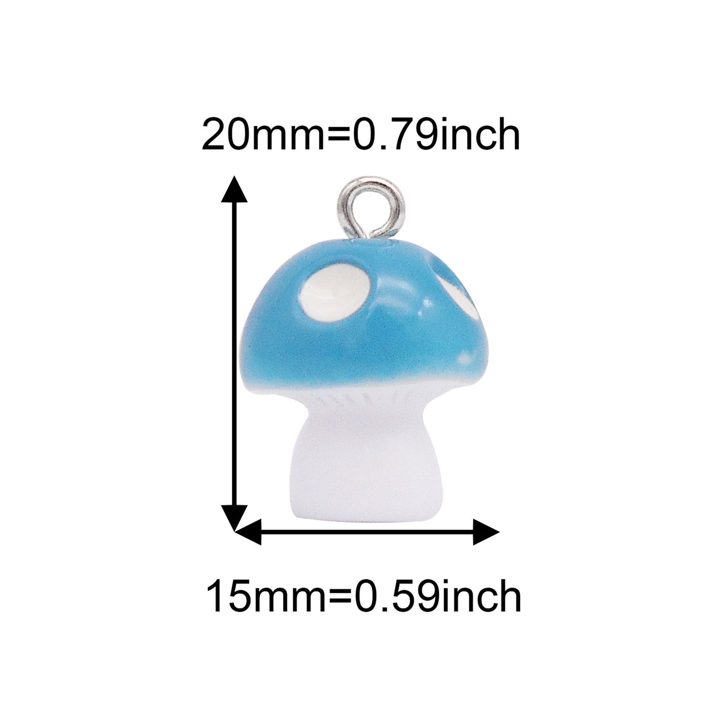 8Pcs 3D Mushroom Charms 20x15mm Resin Pendants for DIY Jewelry Making, Earrings Necklace Bracelet Craft Supplies, Keychain Dangle Decor
