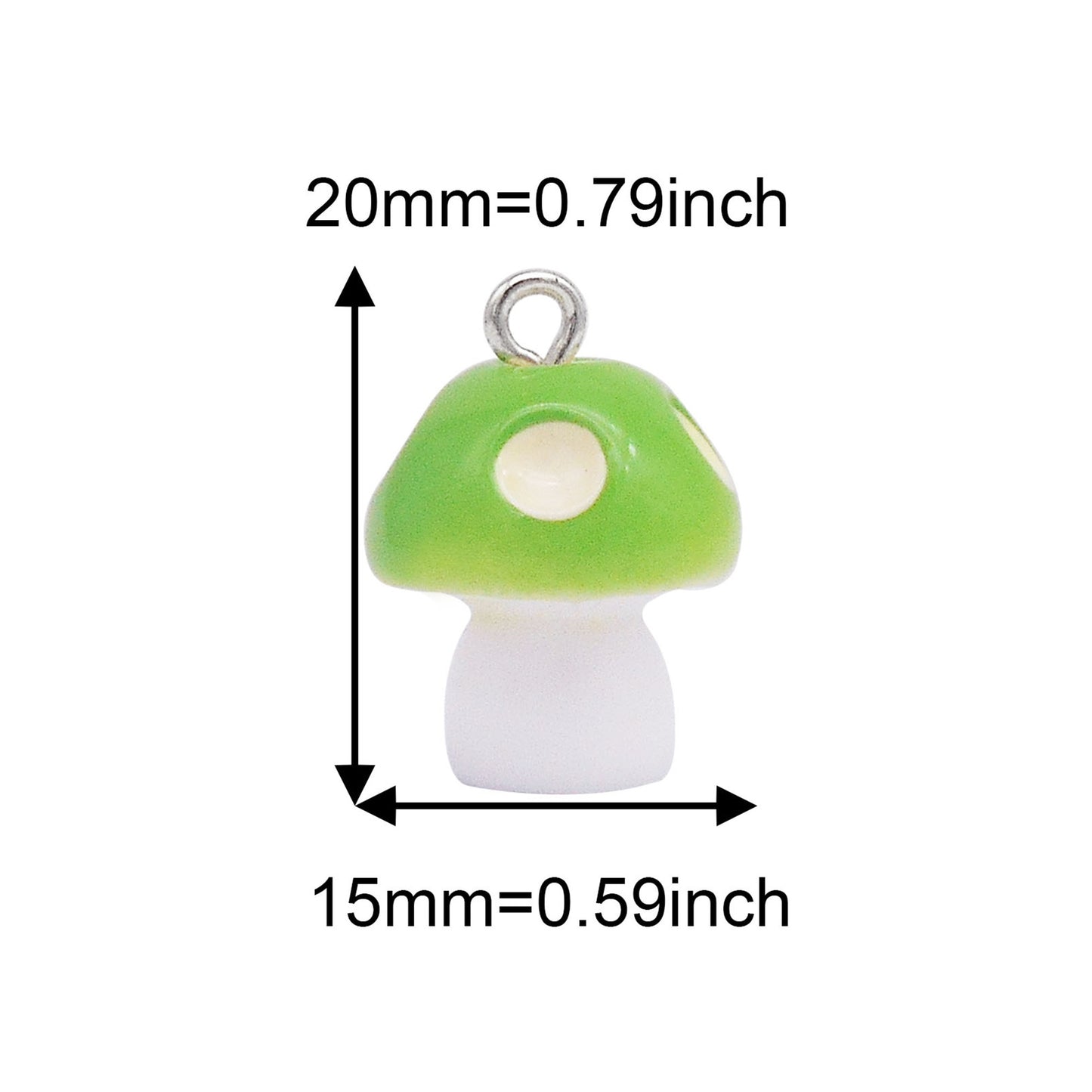 8Pcs 3D Mushroom Charms 20x15mm Resin Pendants for DIY Jewelry Making, Earrings Necklace Bracelet Craft Supplies, Keychain Dangle Decor