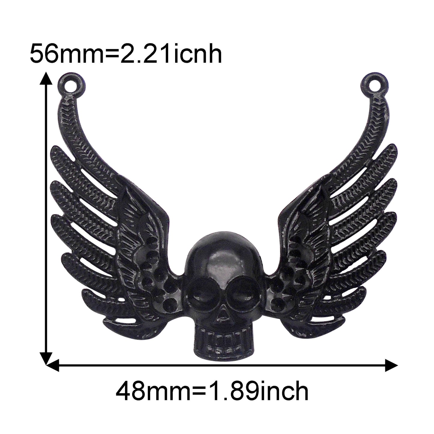 6Pcs Electroplating Halloween Charm Black Alloy Moon Bat Skull Pendant for Necklace Jewelry Making DIY Crafts Decor