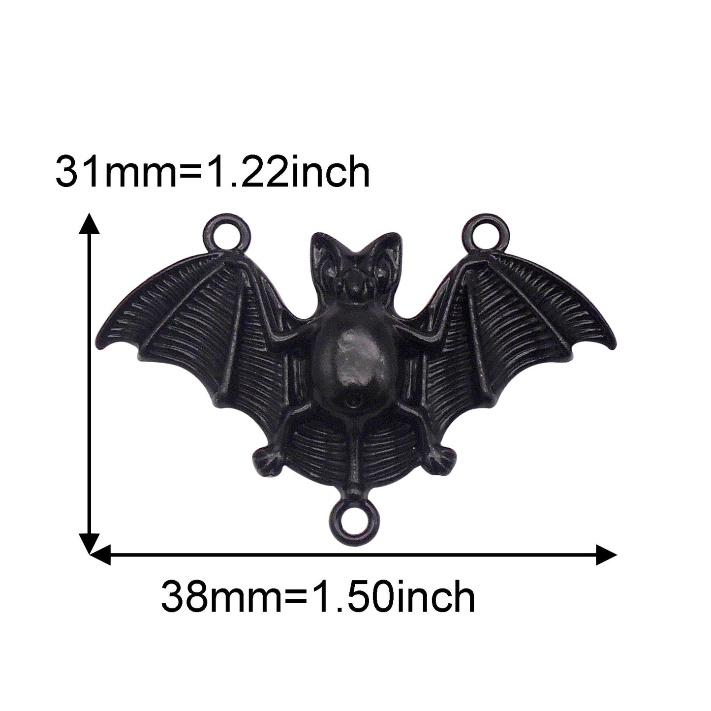 6Pcs Electroplating Halloween Charm Black Alloy Moon Bat Skull Pendant for Necklace Jewelry Making DIY Crafts Decor
