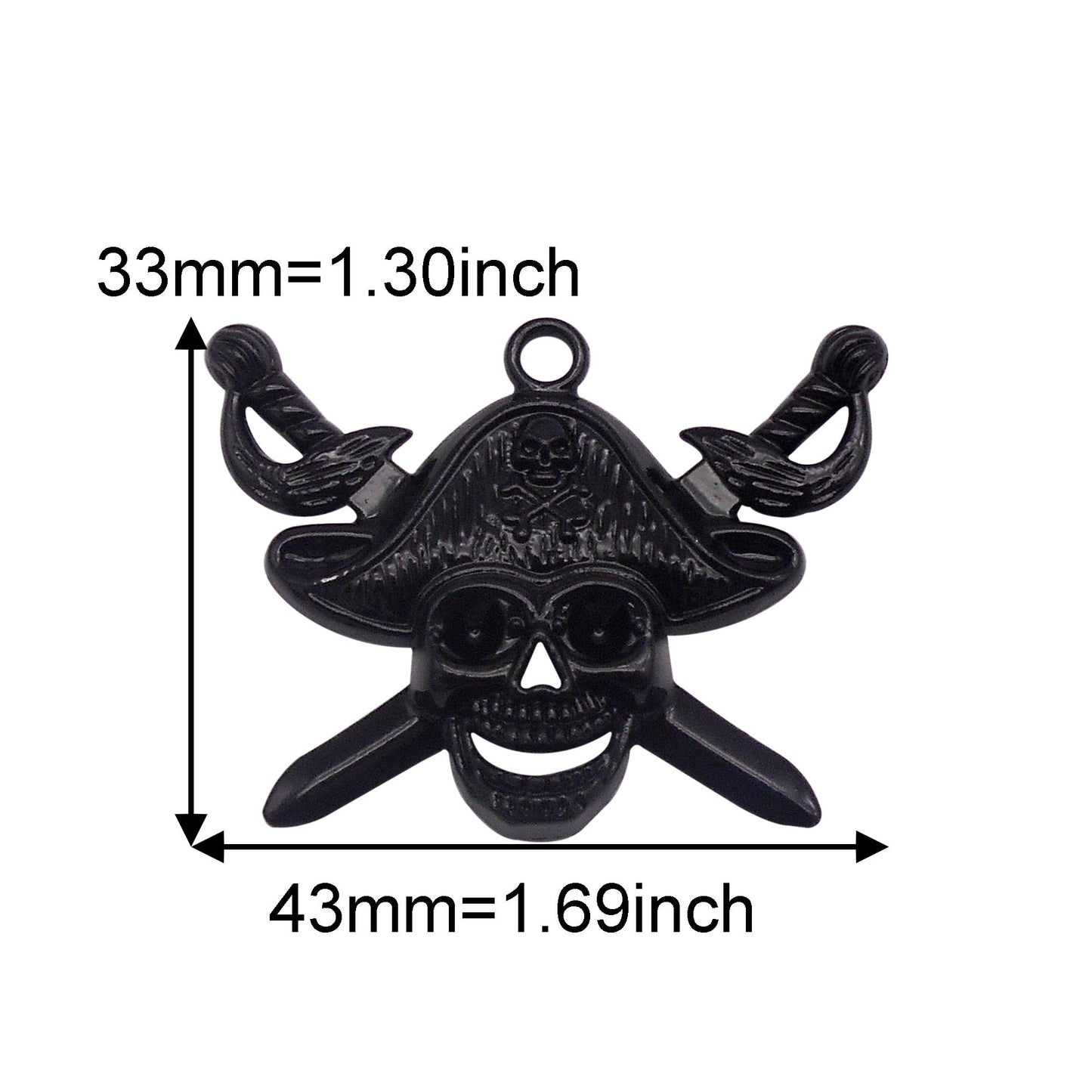 6Pcs Electroplating Halloween Charm Black Alloy Moon Bat Skull Pendant for Necklace Jewelry Making DIY Crafts Decor