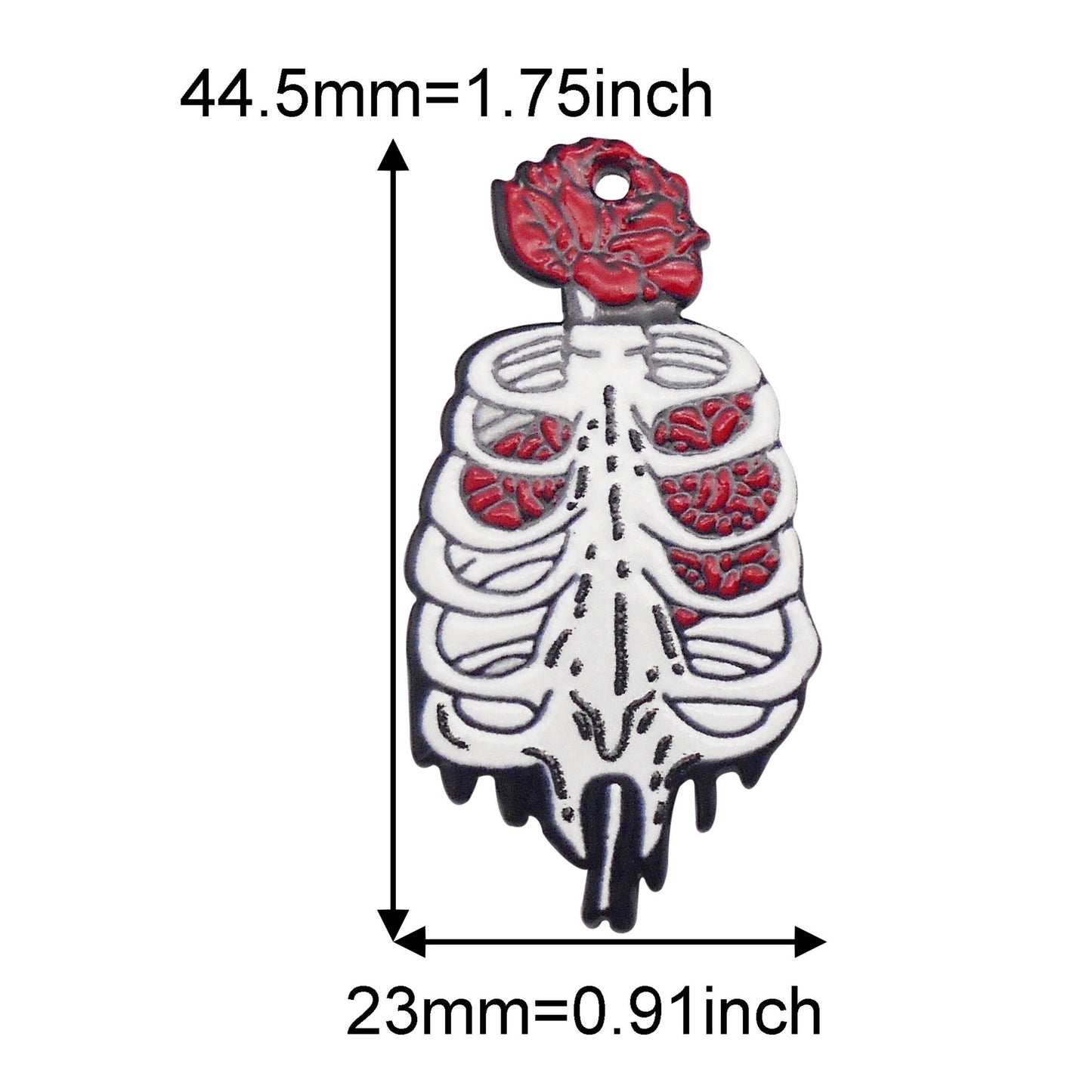 6PCS 44.5x23mm Acrylic Halloween Skeleton Skull Charms Flat Back for Personalized Pendant Necklace Bracelet Earring Making Festival Party Decoration
