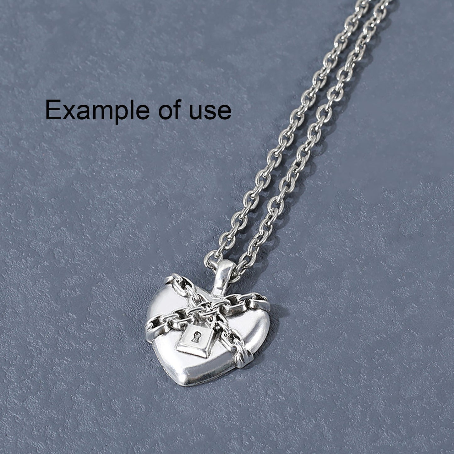6PCS 33x26mm Retro Silver Steampunk Heart Lock Charms Dark Gothic Chain Encasing Heart & Padlock Pendant for DIY Jewelry Necklace Accessories Crafts Decor