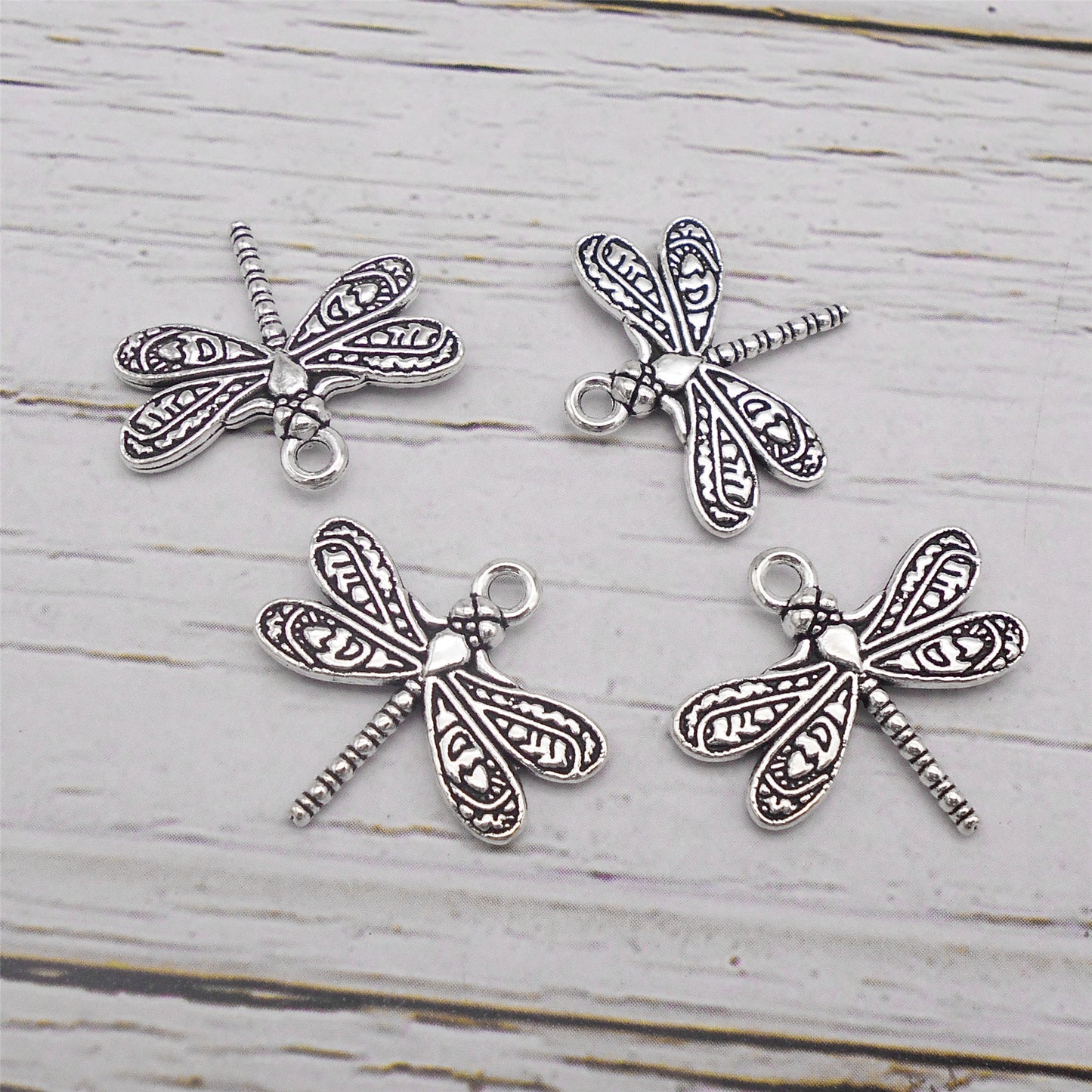 16PCS Alloy Dragonfly Charms Antique Silver Insect Pendant DIY Jewelry Necklace Earrings Bracelet Making Accessories Crafts Decoration 19.5x21mm