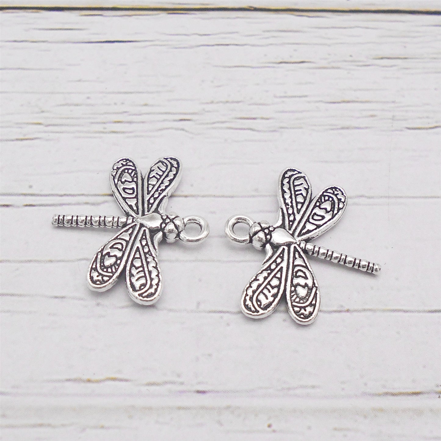 16PCS Alloy Dragonfly Charms Antique Silver Insect Pendant DIY Jewelry Necklace Earrings Bracelet Making Accessories Crafts Decoration 19.5x21mm