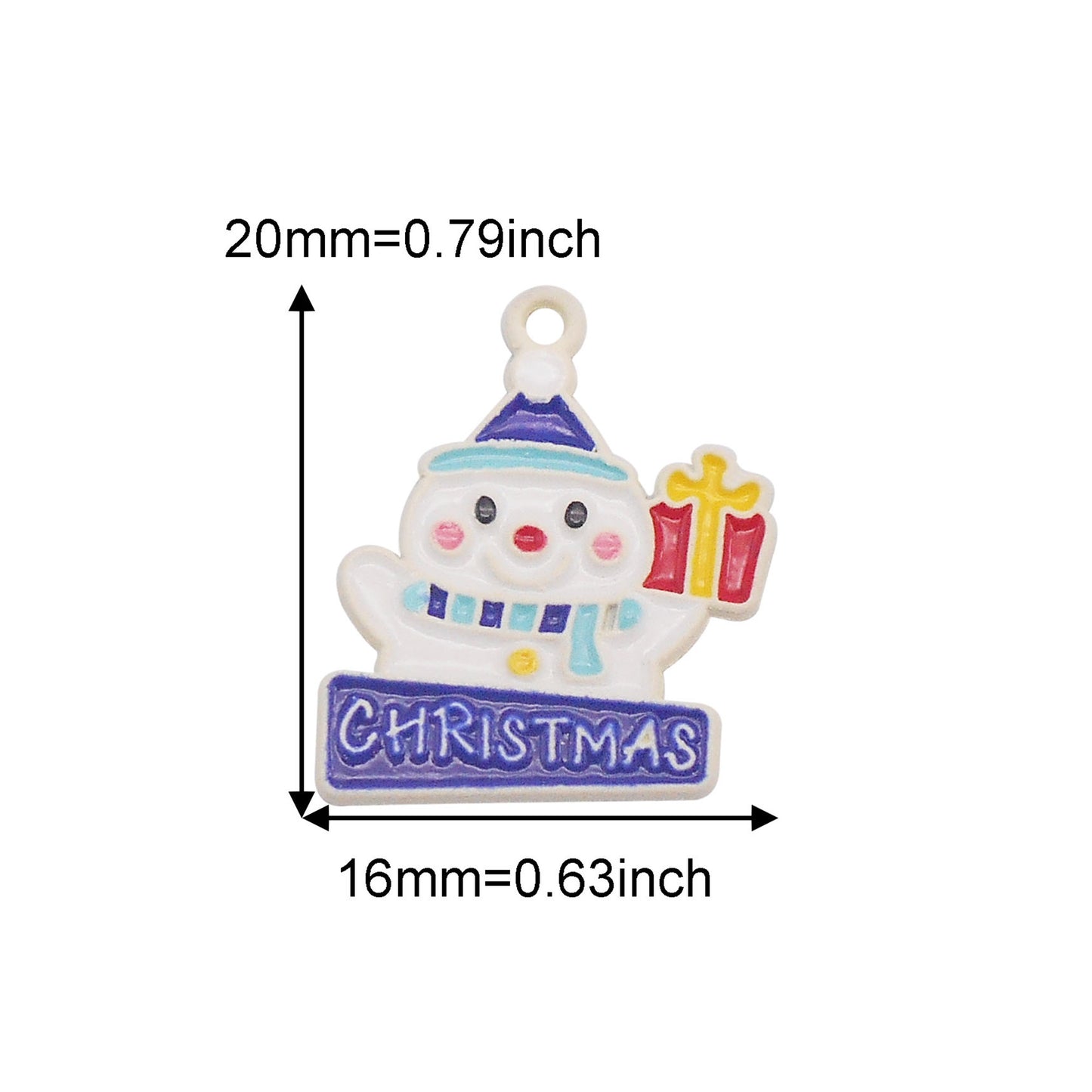 6Pcs Christmas Snowflake Snowman Bell Elk Charms Spray Painting Enamel Alloy Pendant for Christmas Party Decor Necklace Bracelet Earrings Making Accessories