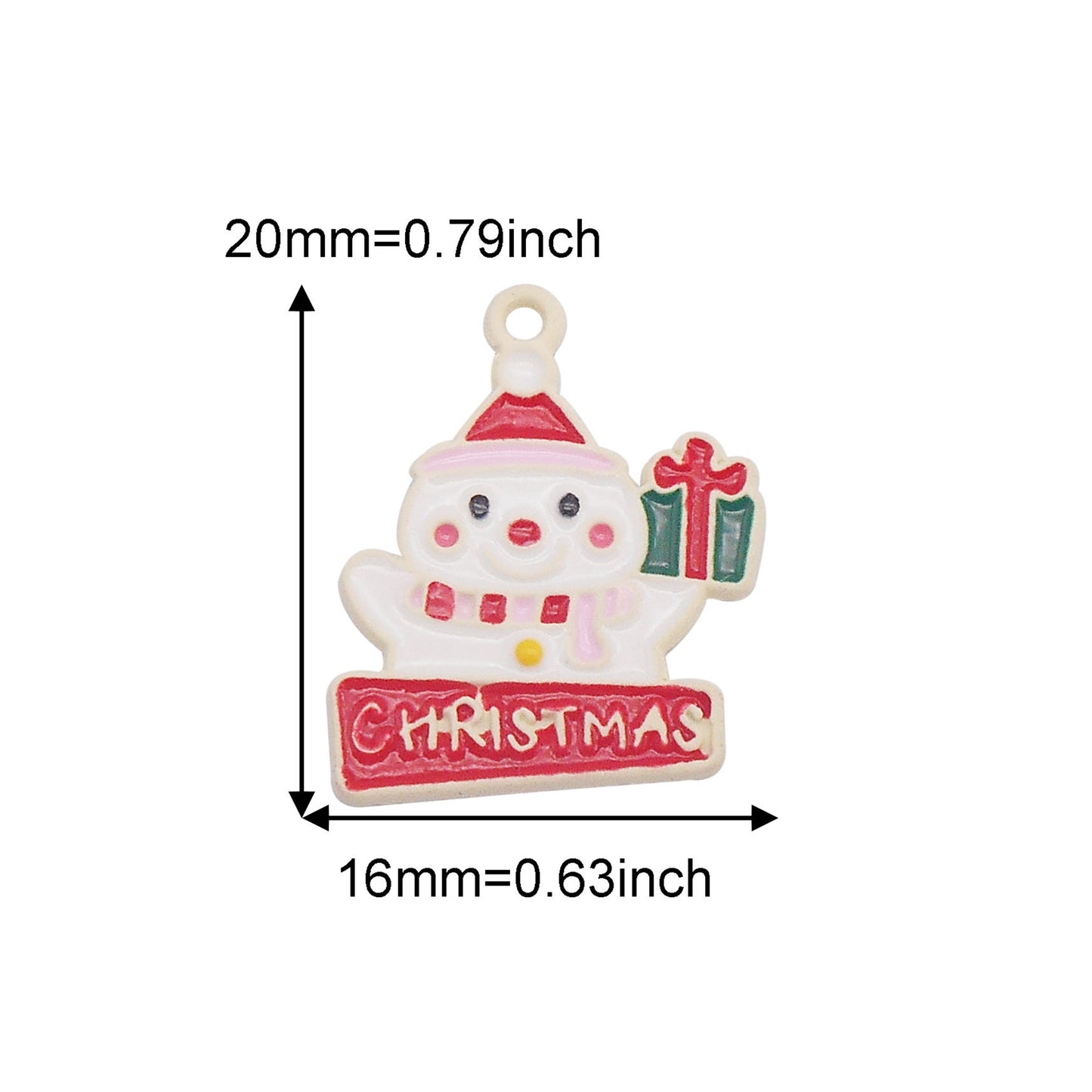 6Pcs Christmas Snowflake Snowman Bell Elk Charms Spray Painting Enamel Alloy Pendant for Christmas Party Decor Necklace Bracelet Earrings Making Accessories