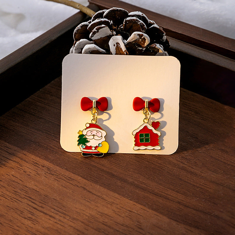 30 Pieces Christmas Holiday Charm Alloy Enamel Bell Snowman Xmas Tree Pendants for Jewelry Necklace Earring Bracelet Making Home Decoration Craft DIY