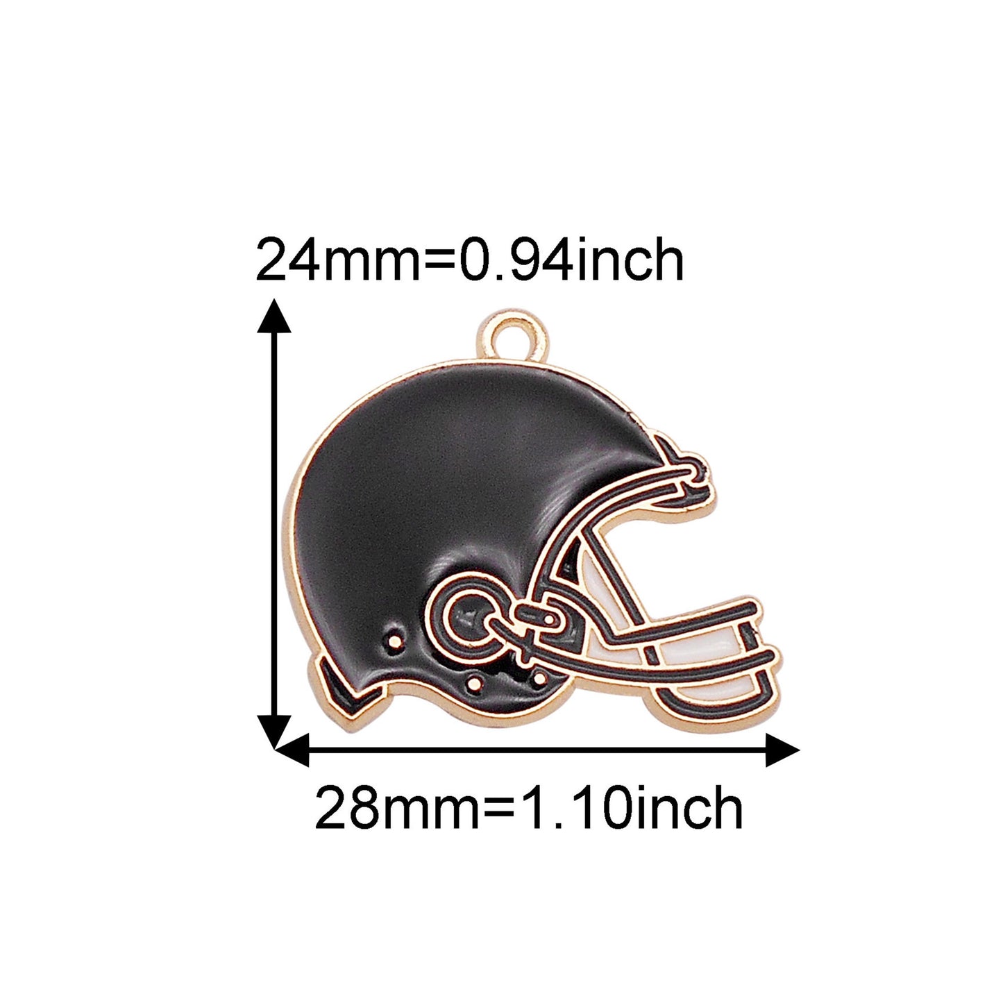 4PCS 28x24mm Alloy Rugby Helmet Charms Mini Enamel American Football Helmet Pendants for Earrings Jewelry Making Accessories DIY Crafts Decoration