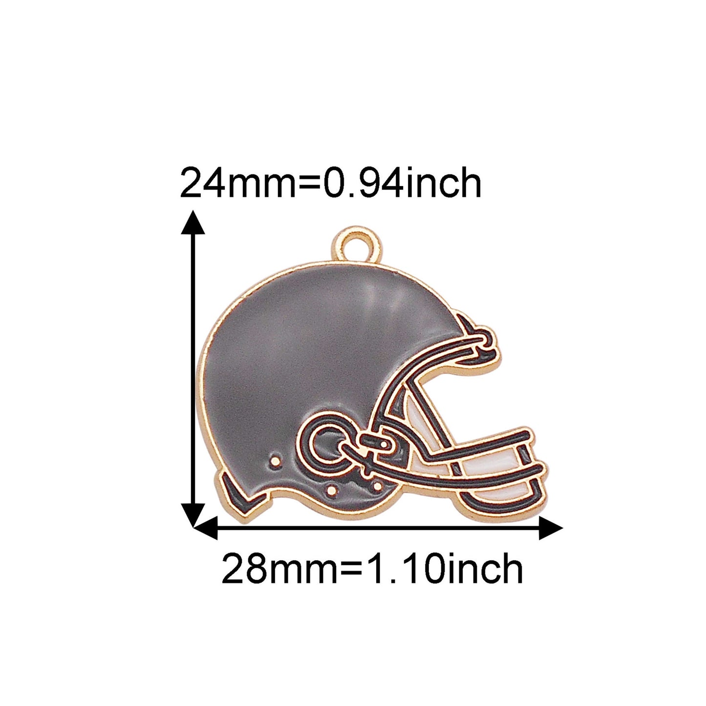 4PCS 28x24mm Alloy Rugby Helmet Charms Mini Enamel American Football Helmet Pendants for Earrings Jewelry Making Accessories DIY Crafts Decoration