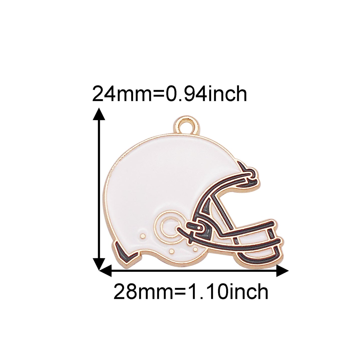 4PCS 28x24mm Alloy Rugby Helmet Charms Mini Enamel American Football Helmet Pendants for Earrings Jewelry Making Accessories DIY Crafts Decoration