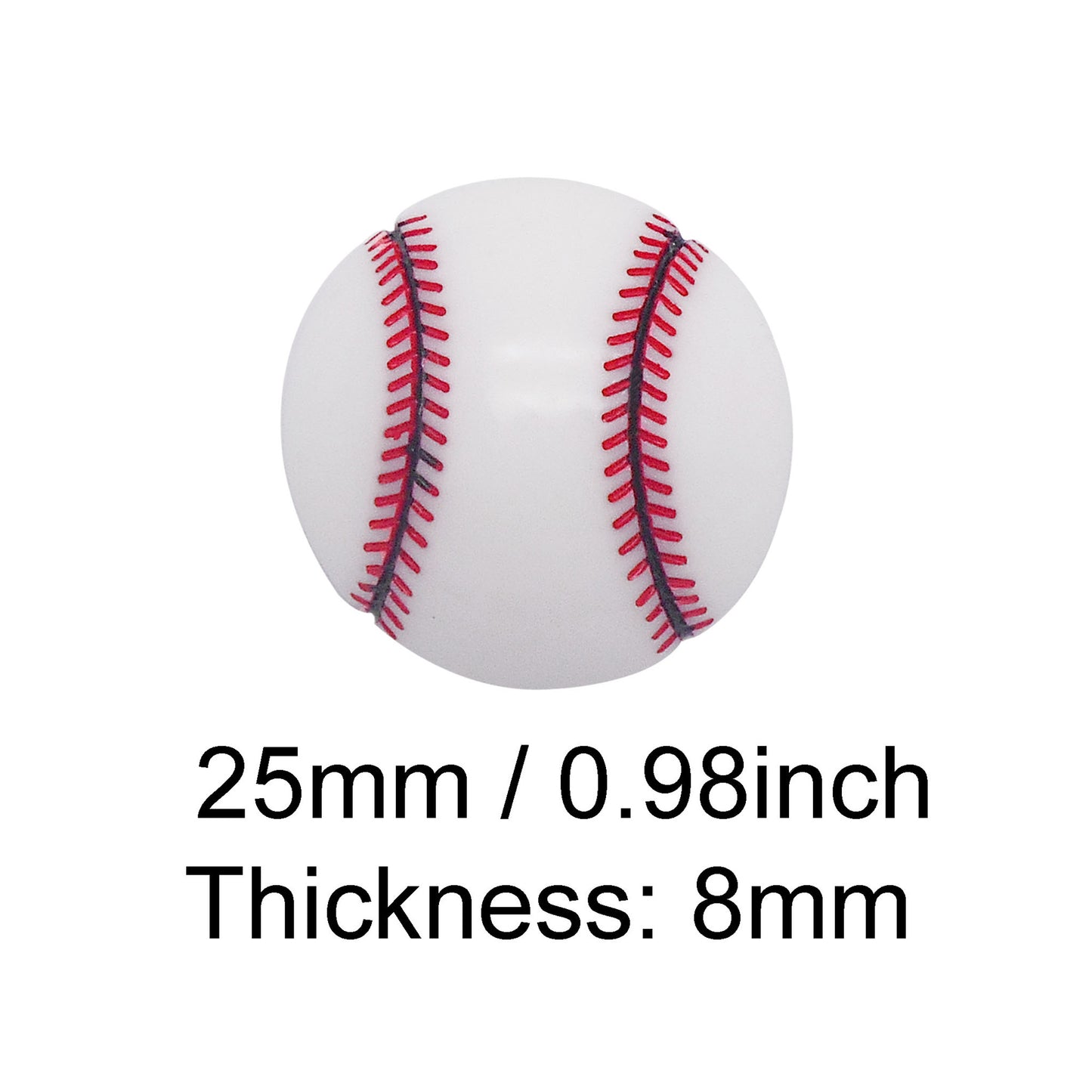 9PCS Resin Flat Back Round Embellishment Dome Football Basketball Baseball Pattern Cabochons for DIY Crafts Supplies, Hair Clip&Phone Case Decoration
