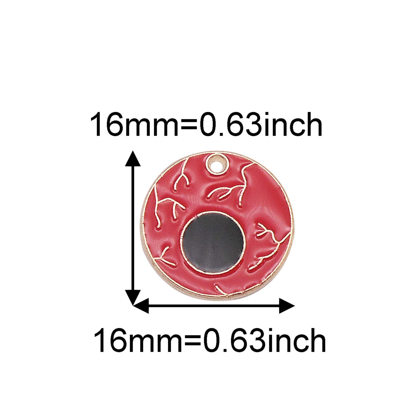 8PCS Halloween Flat Back Alloy Charms Enamel Demon Bat, Ghost, Eyeball, Raven, Burning Candle, Axe Pendant for DIY Jewelry Making Accessories Craft & Party Decor Keychain Dangle Findings